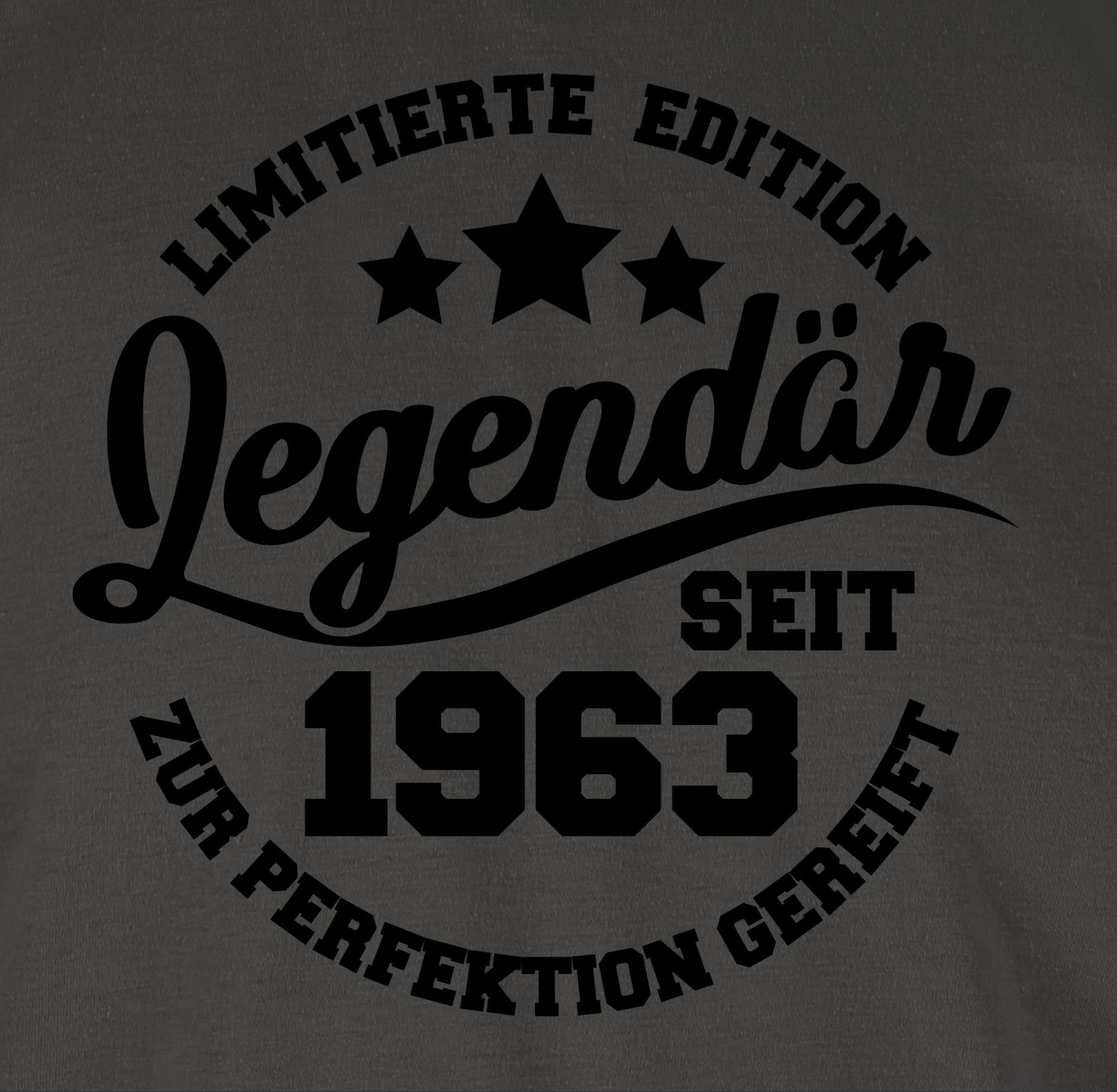Shirtracer T-Shirt Legendär 1963 Geburtstag Dunkelgrau seit schwarz - 1 60