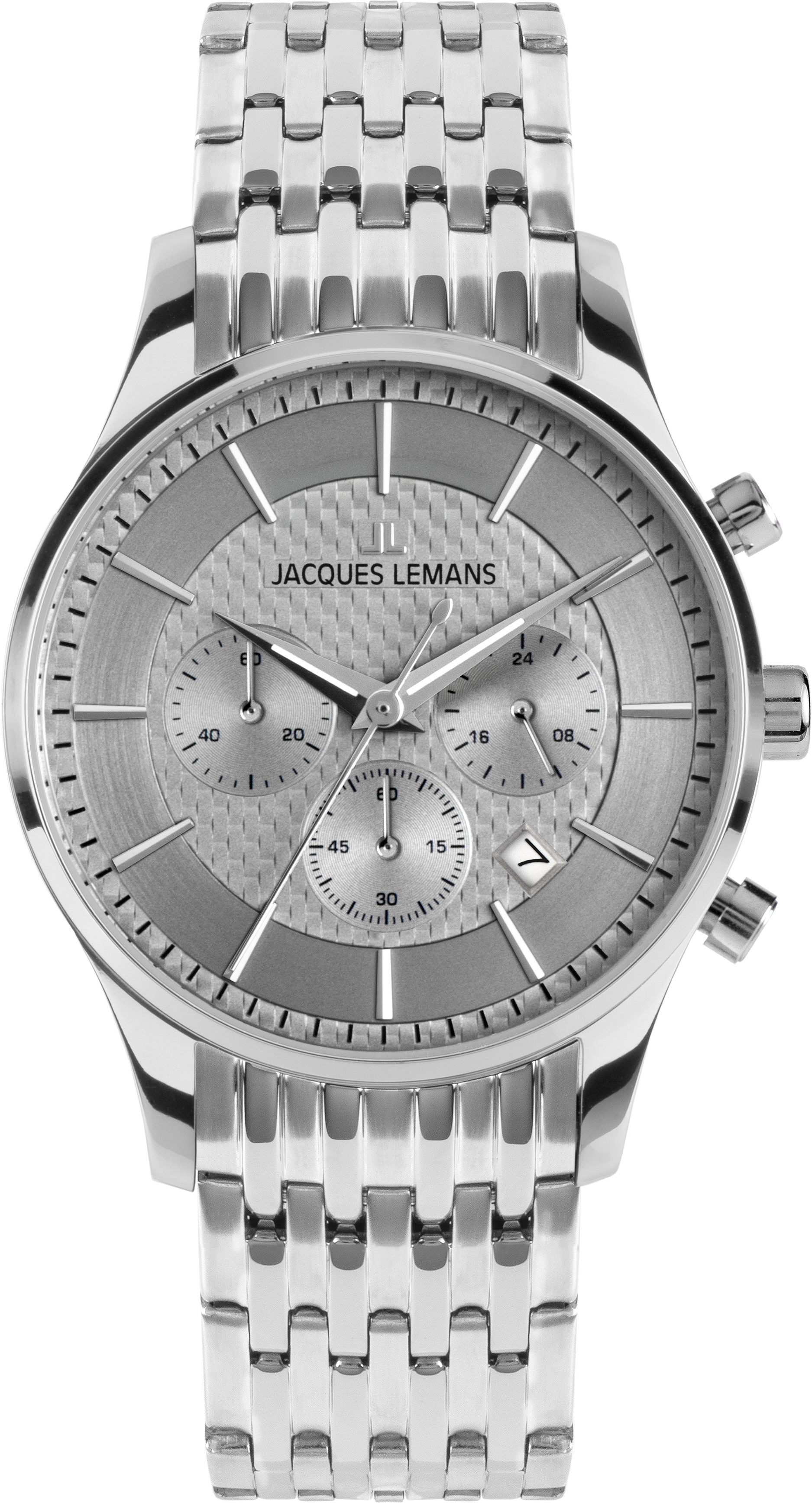 Jacques Lemans Chronograph London 1-2228G, Quarzuhr, Armbanduhr, Herrenuhr, Edelstahlarmband, analog, Tag