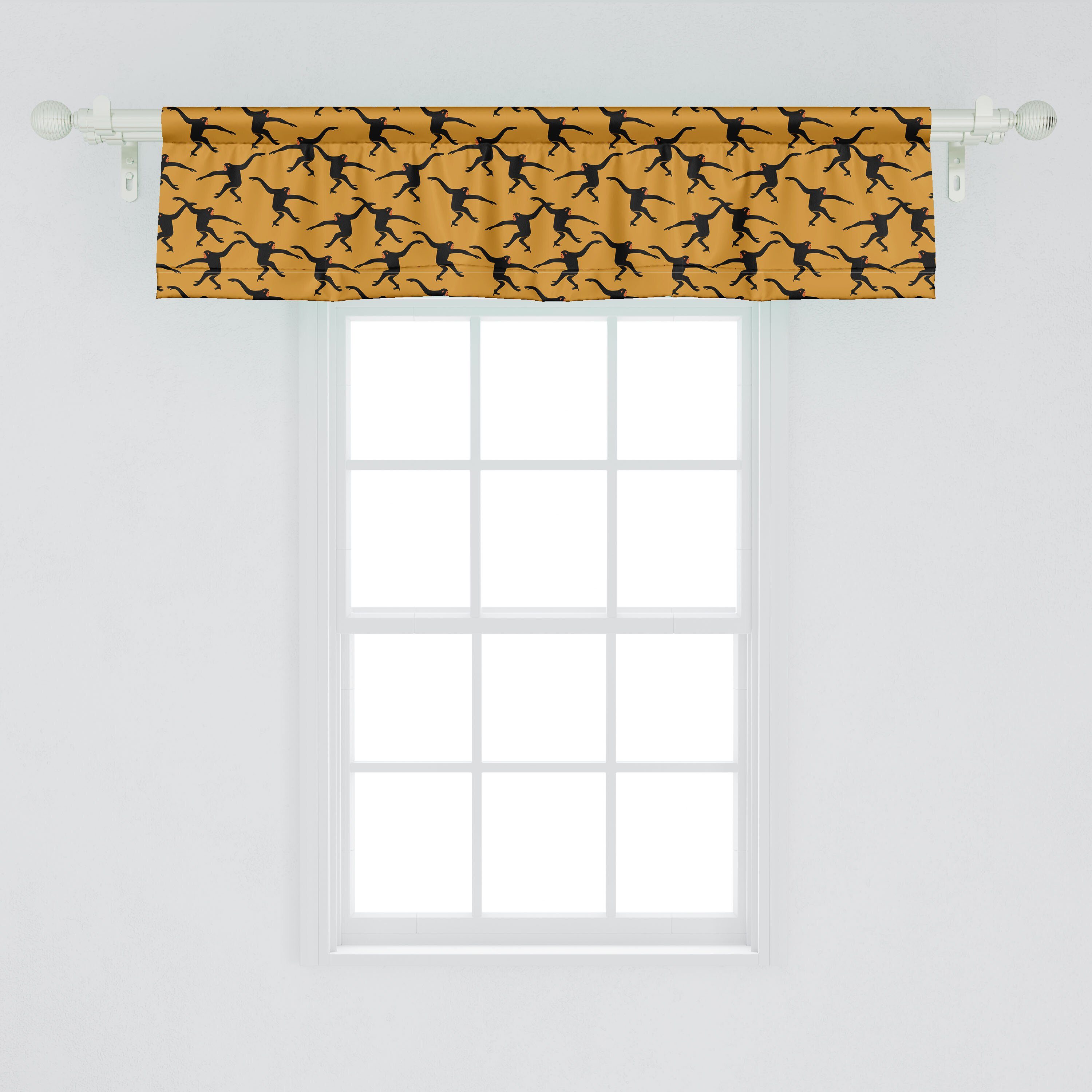 Scheibengardine Vorhang Schlafzimmer Dekor Silhouetten für Abakuhaus, Springen Stangentasche, Küche Volant Affe mit Gorilla Microfaser