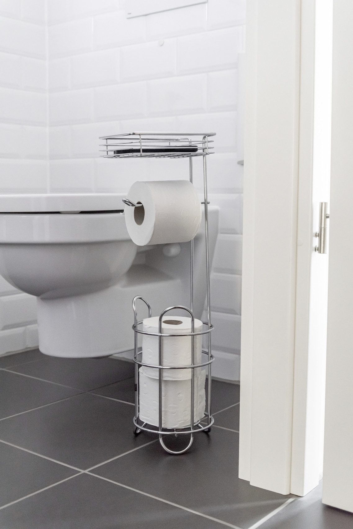 WENKO Toilettenpapierhalter Toilettenpapierhalter mit Ablage, freistehender günstig online kaufen