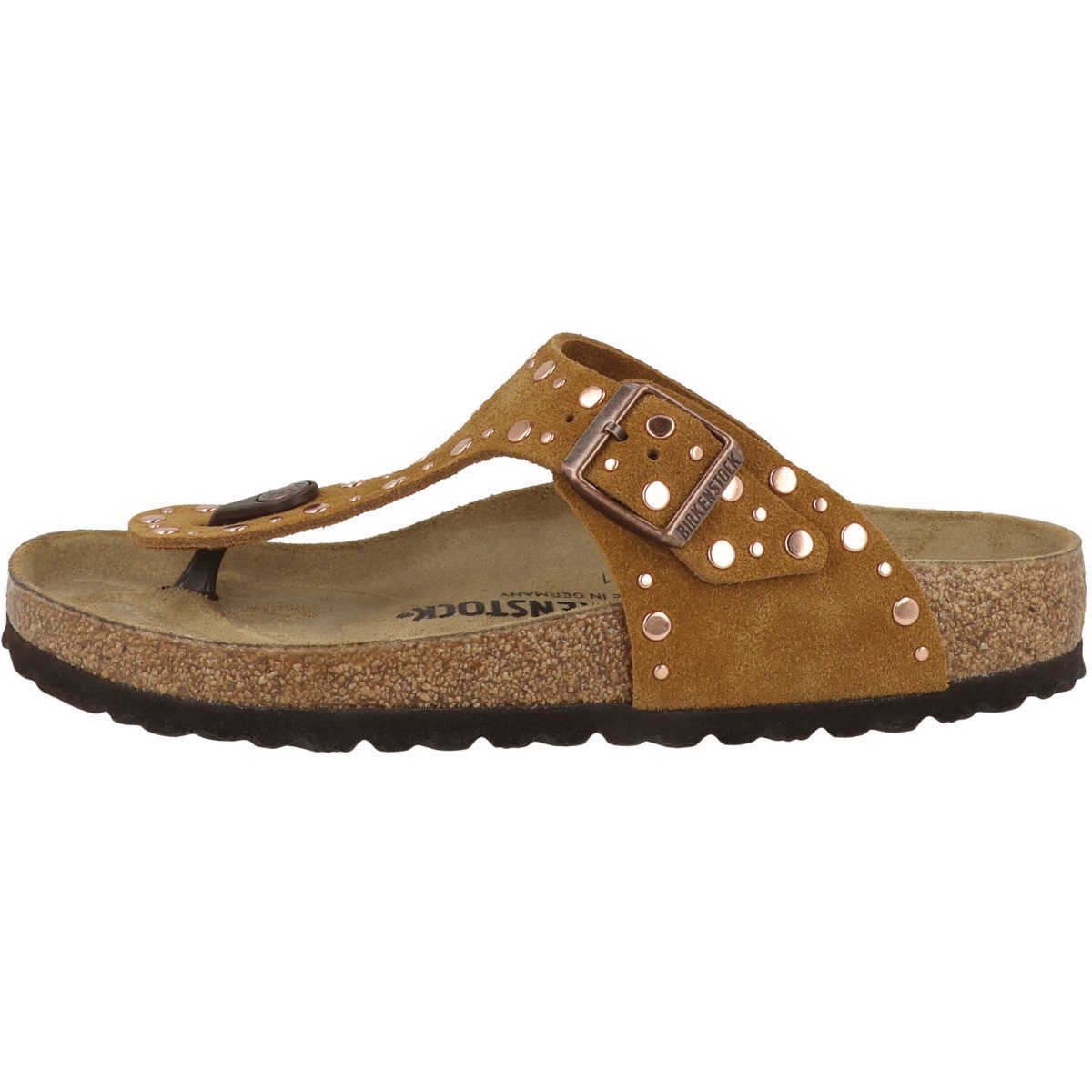 Birkenstock Gizeh Rivet Veloursleder normal Damen Zehentrenner Sandalen, Sandaletten, Sommerschuhe, Badeschuhe, Zehentrenner