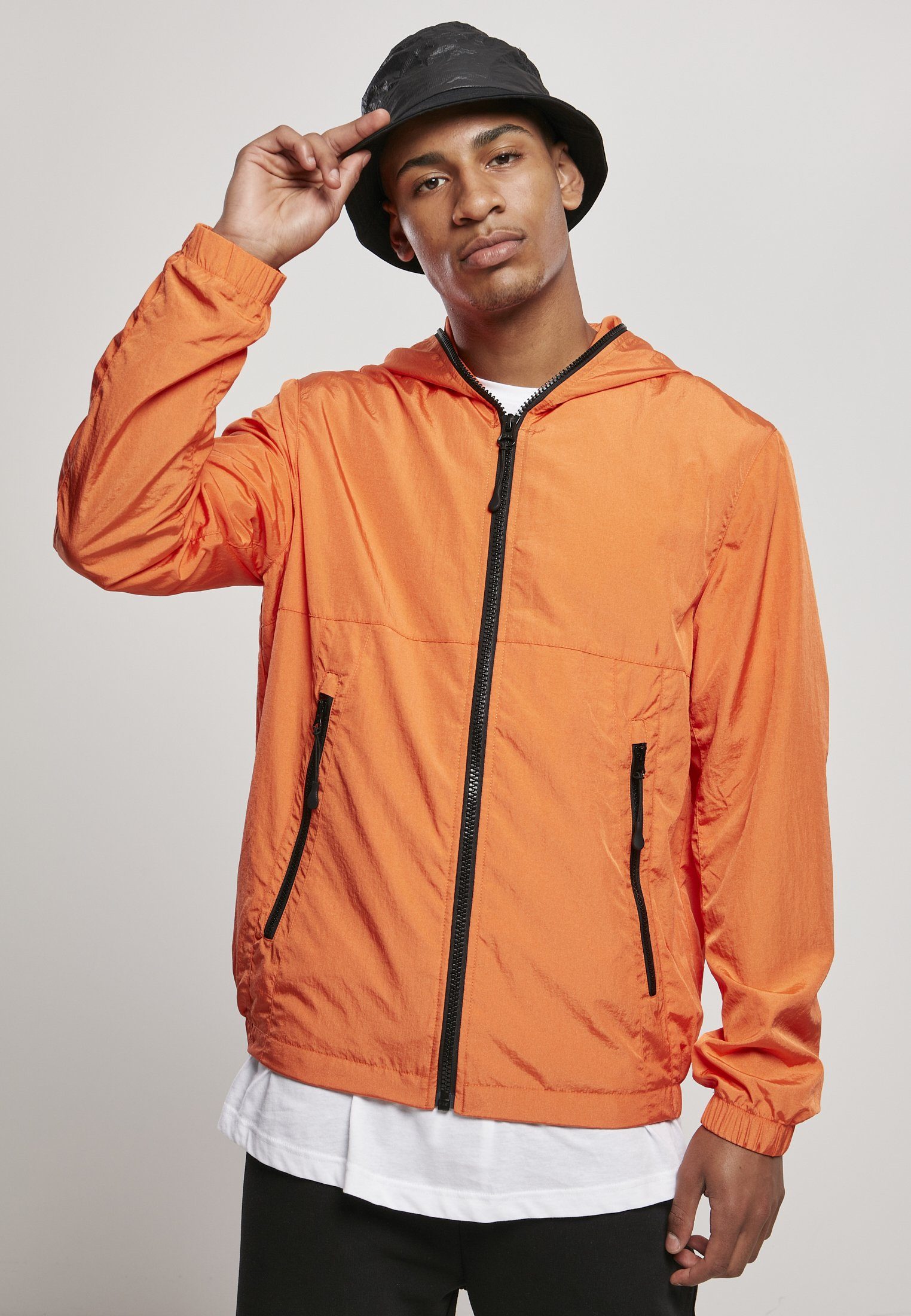 Jacket Full Crepe URBAN Sommerjacke Nylon mandarin (1-St) Herren CLASSICS Zip