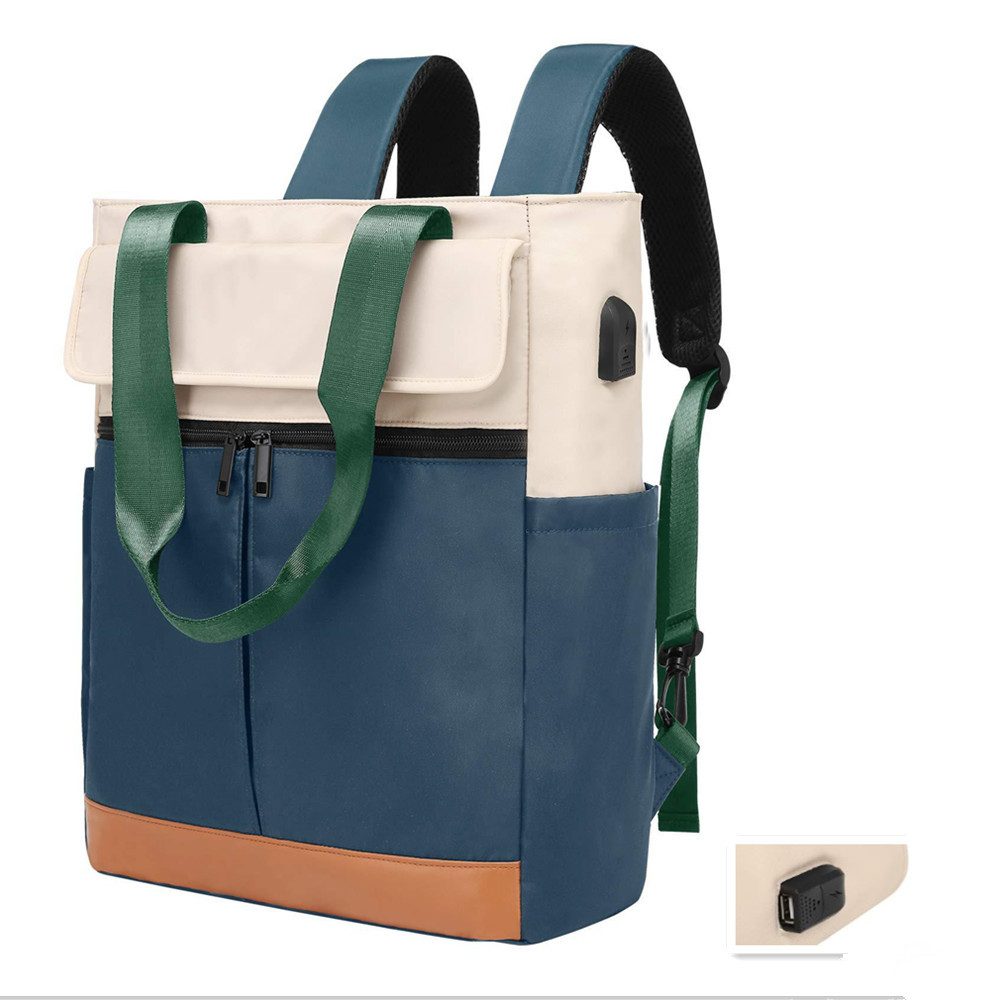 XDeer Laptoprucksack Rucksack,Laptop Umhängetasche Multifunktions Schulrucksack, mit USB, Wasserdichter Rucksack Schultertasche