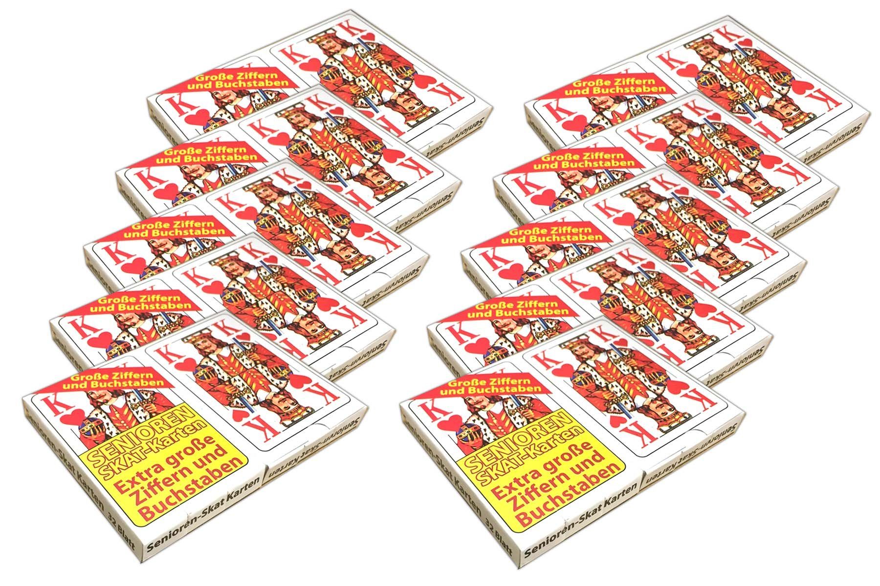 HAC24 Spiel, 20x 32 Spielkarten Senioren-Skat Skatblatt Skatkarten  Skatspiel, Extra große Symbole