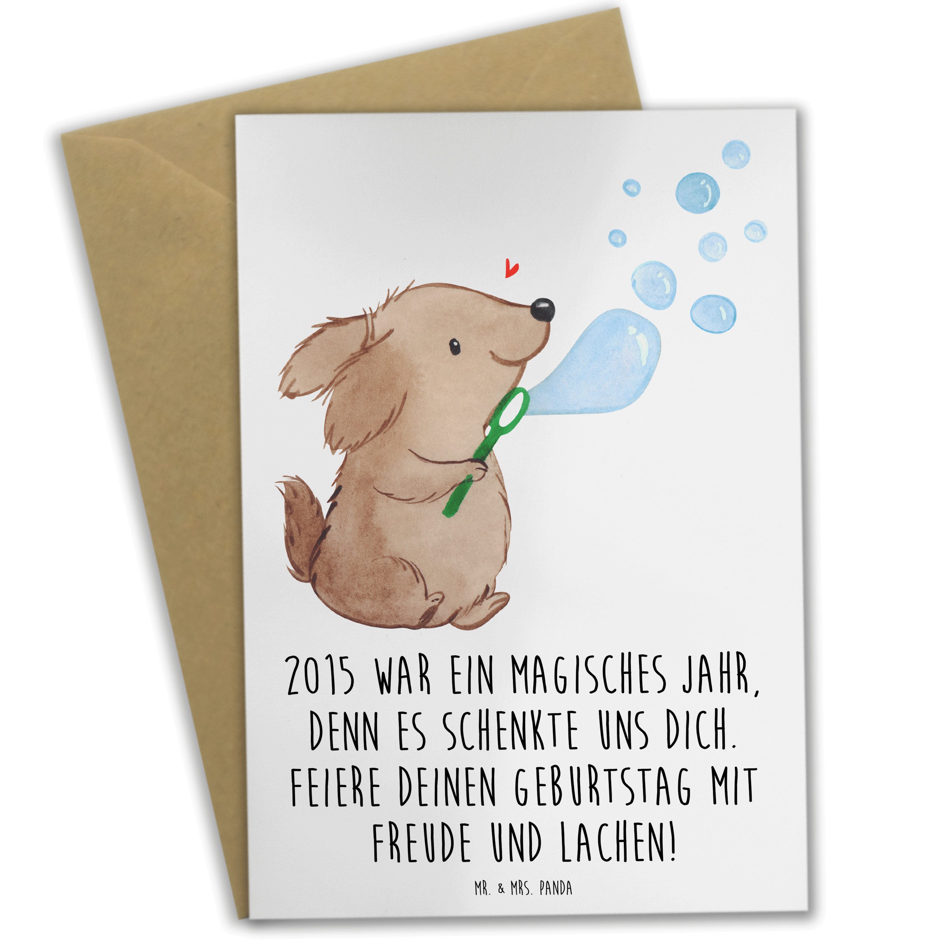 Grußkarte 2015 Geburtstag - Weiß - Geschenk, Freude bringen, Grußkarte, Freude