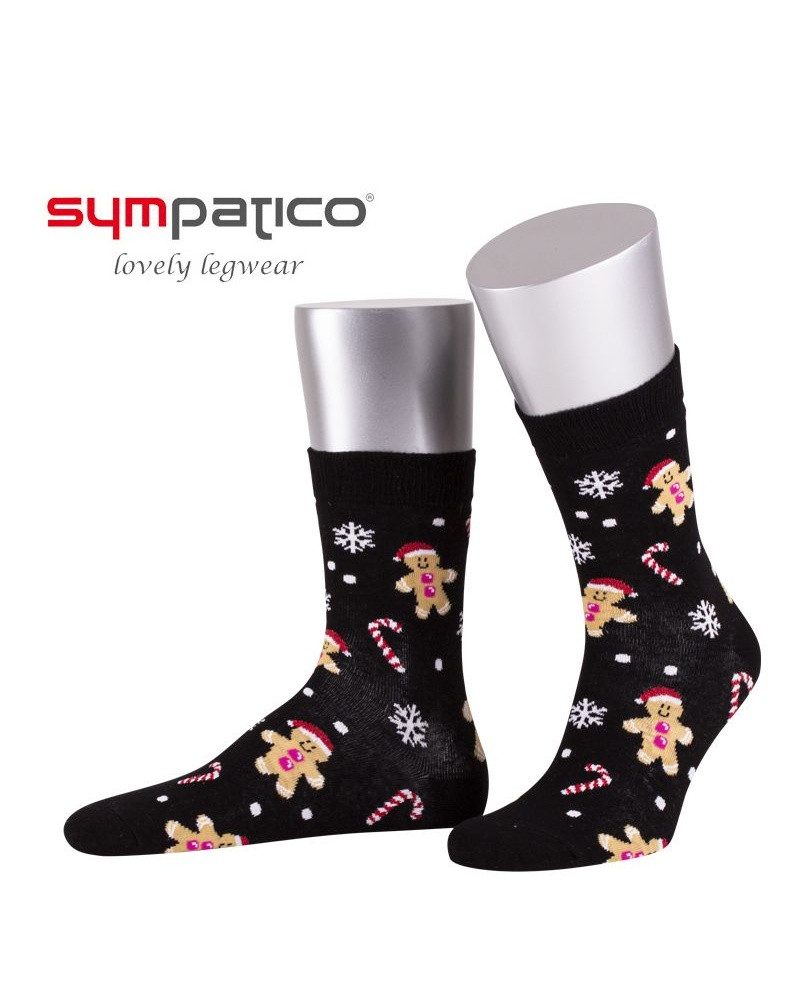Sympatico Socken Tagessocken Crew Lebkuchenmann (Weihnachten) - schwarz - 1 günstig online kaufen
