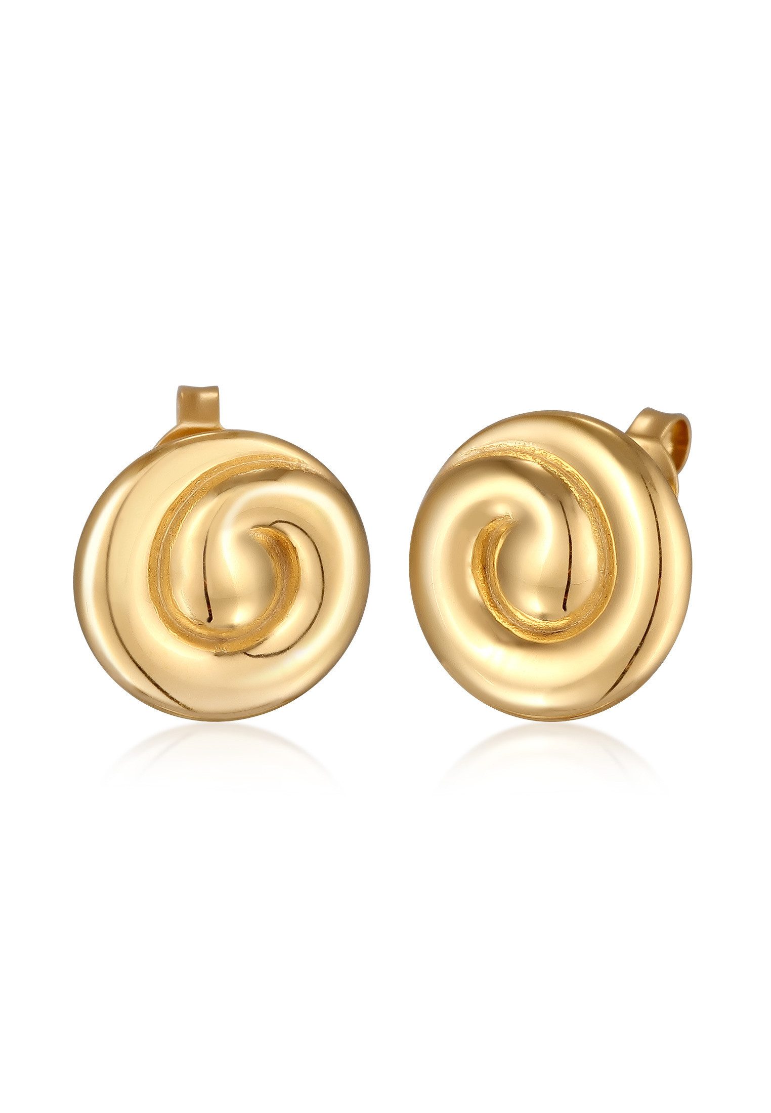 Elli Paar Ohrstecker Spirale Rund Kreis 925 Silber vergoldet, Kreis günstig online kaufen