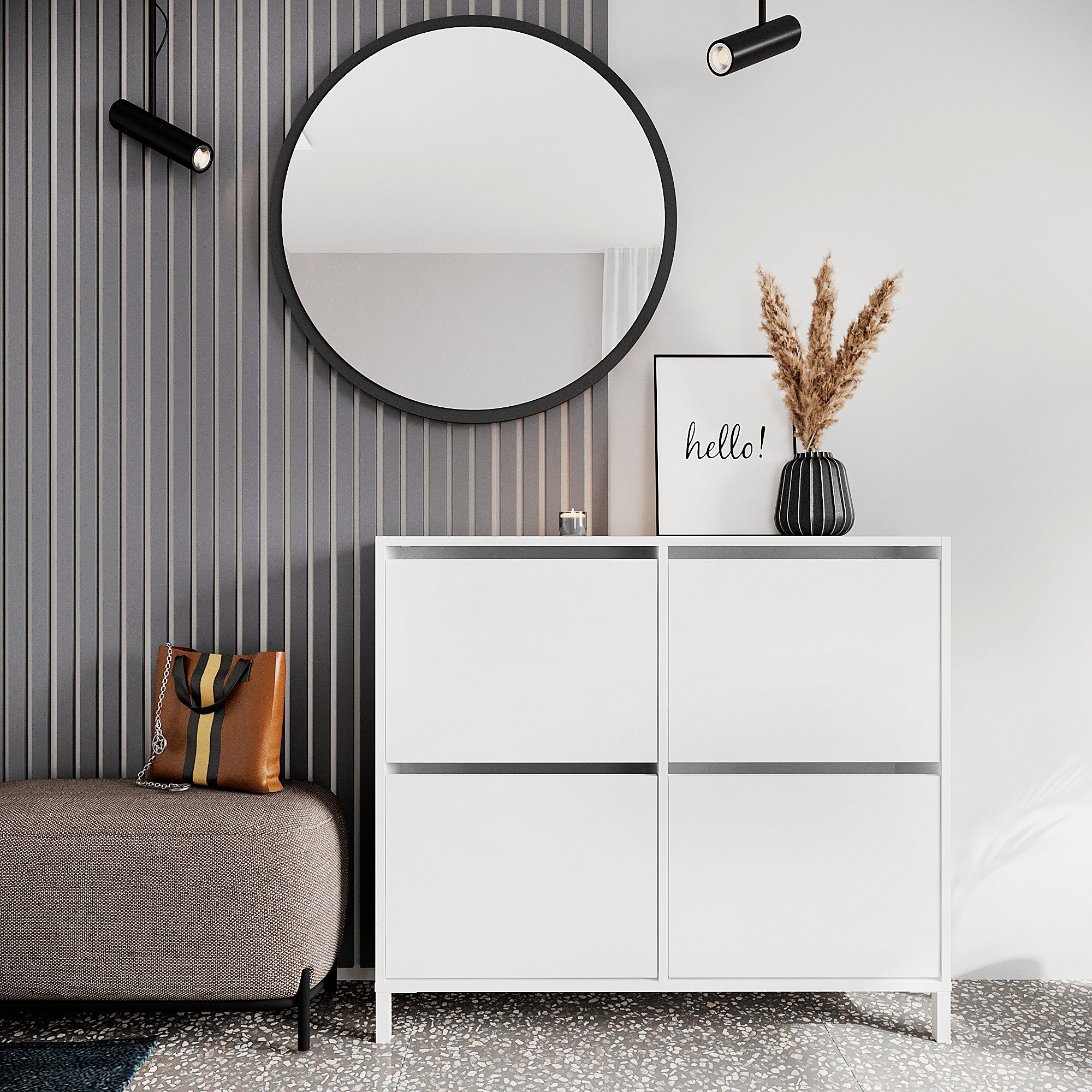 KOMTO Schuhschrank Trek 4 - Schuhregal Geschlossen mit 4 Klappen günstig online kaufen