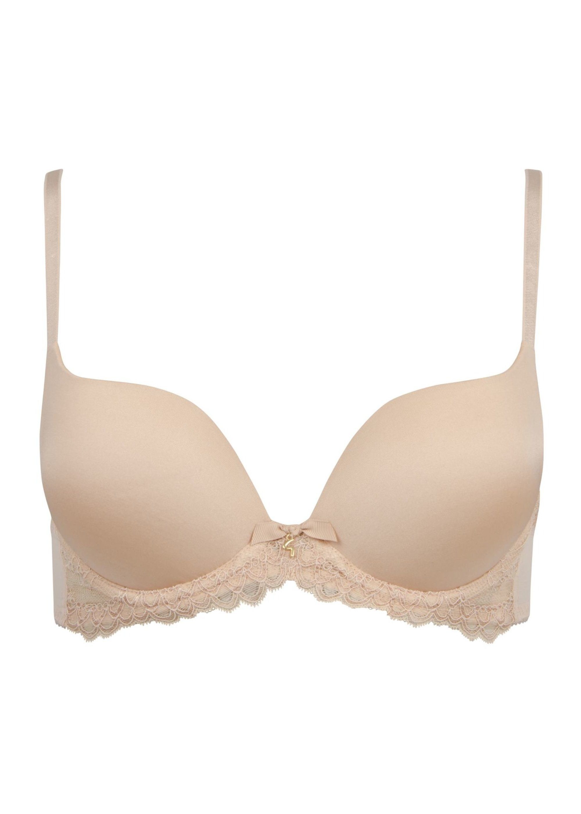 Gossard T-Shirt-BH Lace T-Shirt Push-Up BH Natur 80 E (T-Shirt BH, 1-tlg., Spitze/Netz)