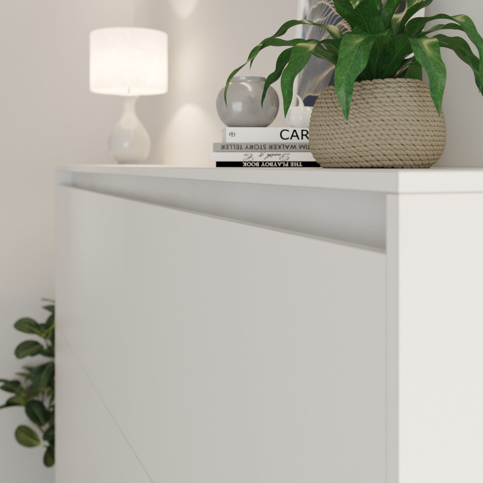 SMARTBett Schrankbett Classico 140x200 cm, 160x200 cm Horizontal Weiß Klappbett Gasdruckfedern