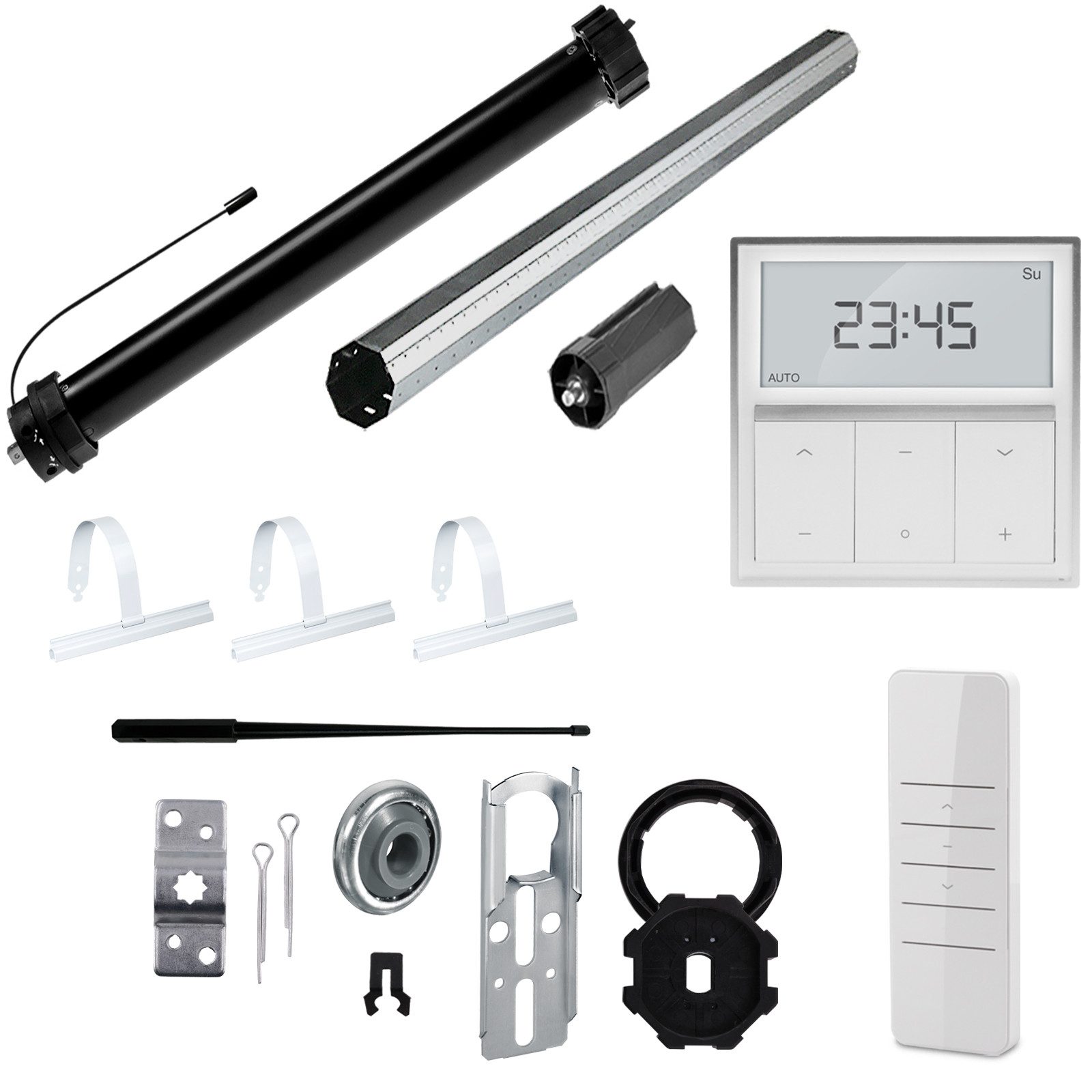 Nobily Achtkantwelle Rollladen-Set mit Maxi Rollladenmotor, Wandsender und Mechanik-Set, Komplett-Set, 1-St., 30Nm/75kg