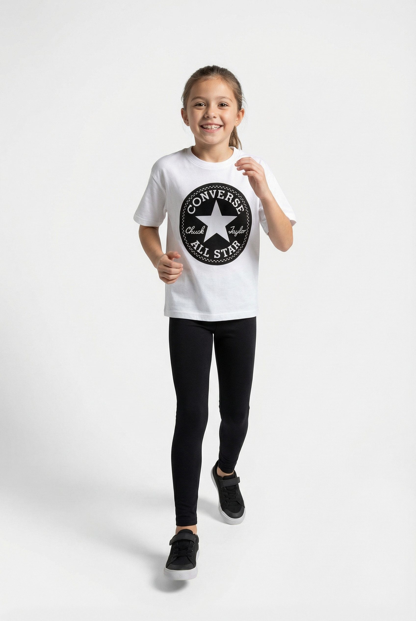 Converse T-Shirt Cropped Style für Mädchen für Kinder, sportlicher Stil, Kurzarm, Rundhalsausschnitt