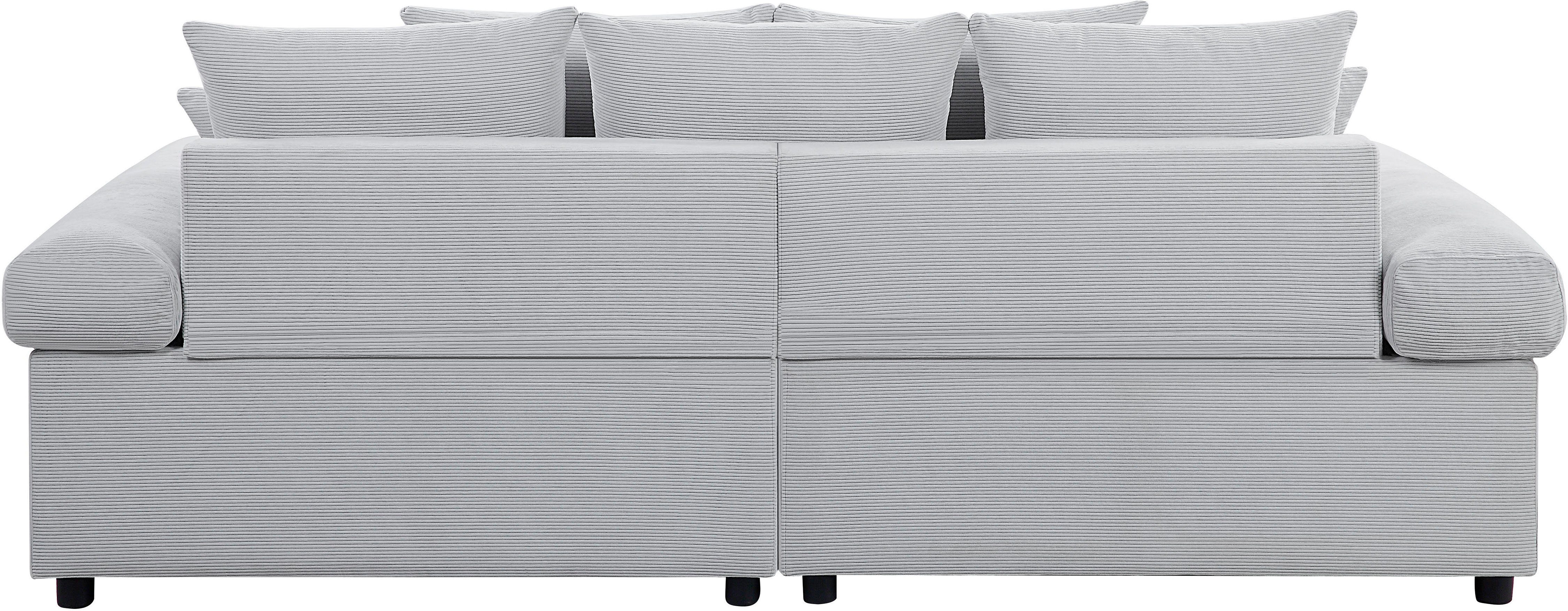 Federkern, Big-Sofa mit frei im stellbar Cord-Bezug, grau Bjoern, XXL-Sitzfläche, home mit Raum ATLANTIC collection