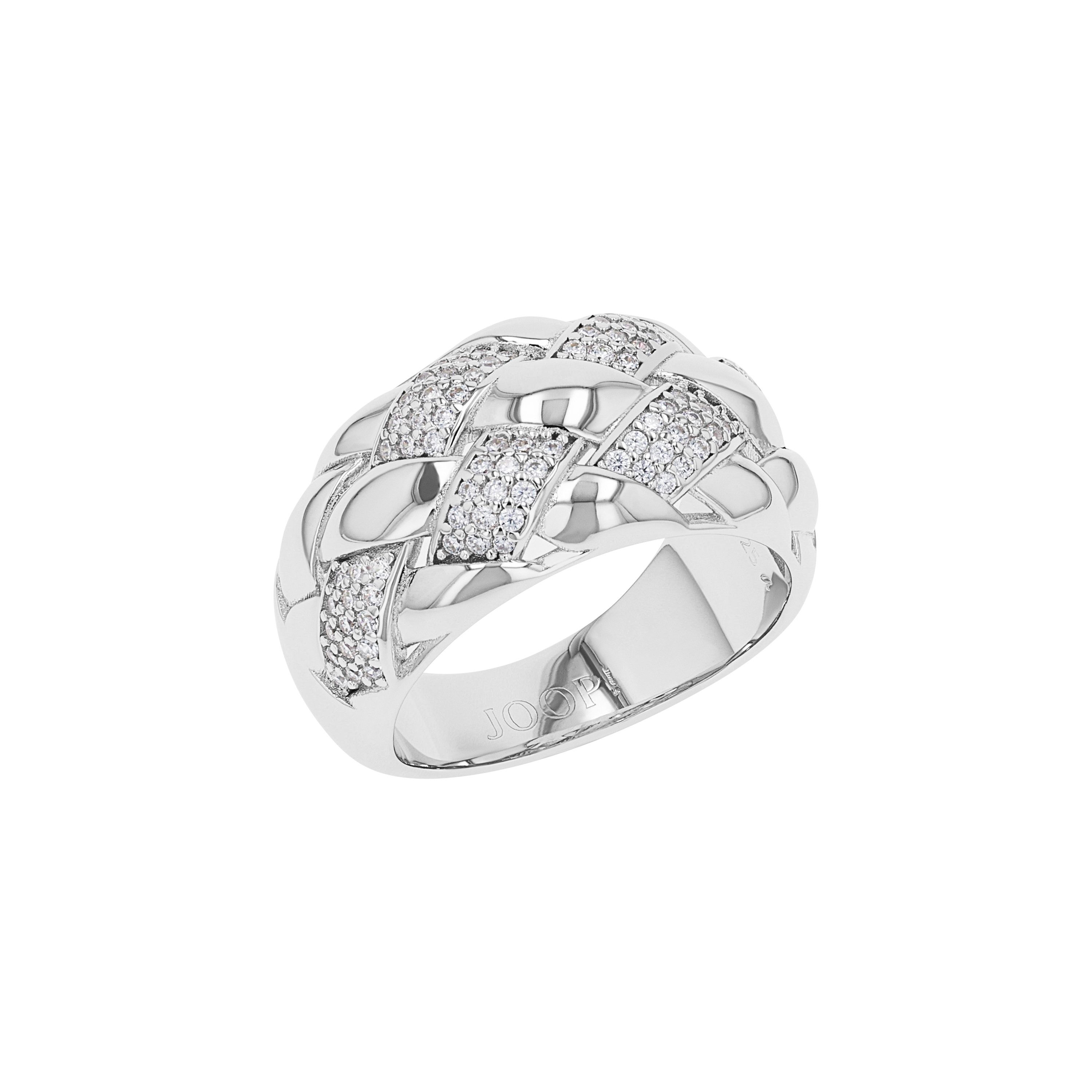 JOOP! Silberring Joop! Damen Ring 2040551 Silber 925, rhodiniert, Zirkonia, Размер 56 (kein Set)