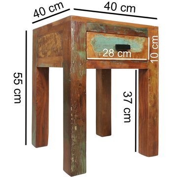 Lomadox Nachttisch, Beistelltisch Nachtschrank in Massivholz, B/H/T ca. 40/55/40 cm