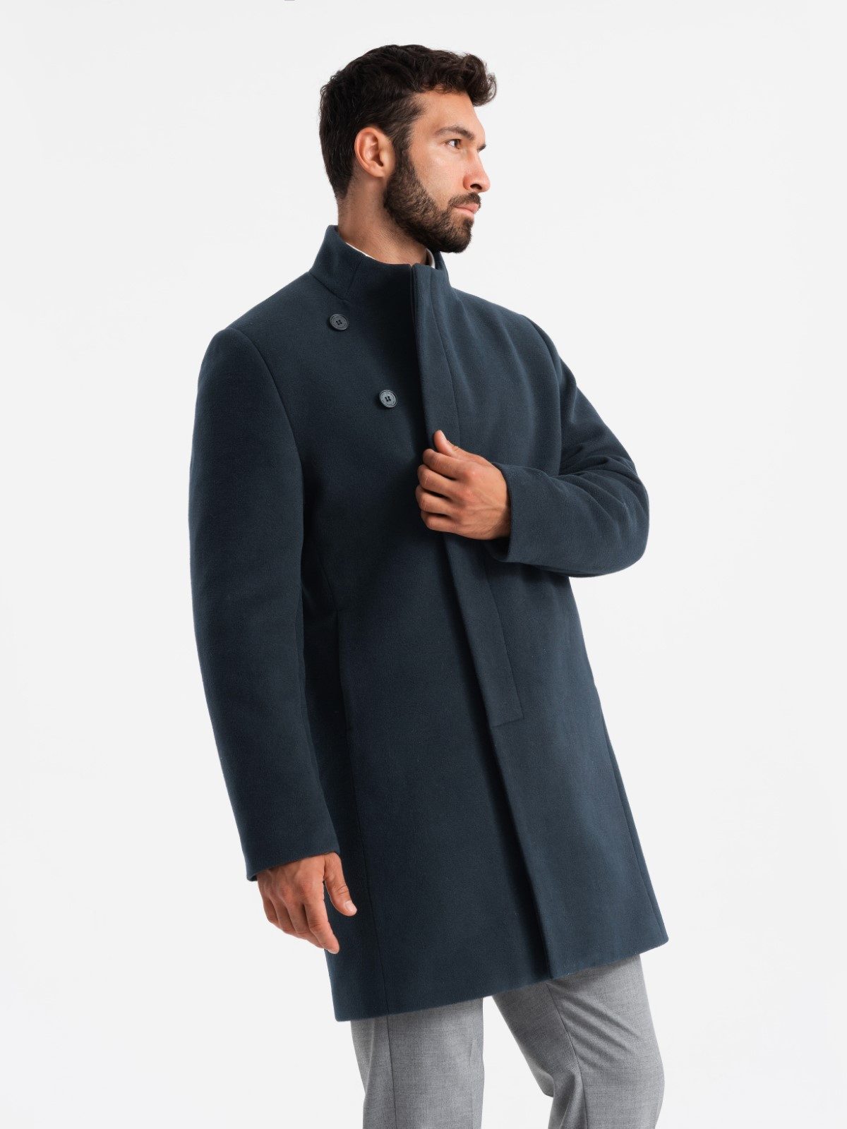 OMBRE Wintermantel Herrenmantel mit asymmetrischem Verschluss günstig online kaufen