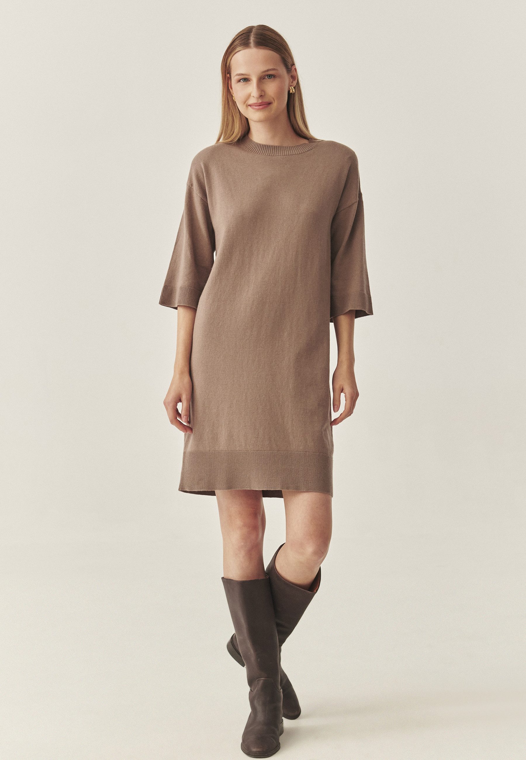 TATUUM Jerseykleid Weitärmeliges Kleid Aus Baumwollgarn - Glen