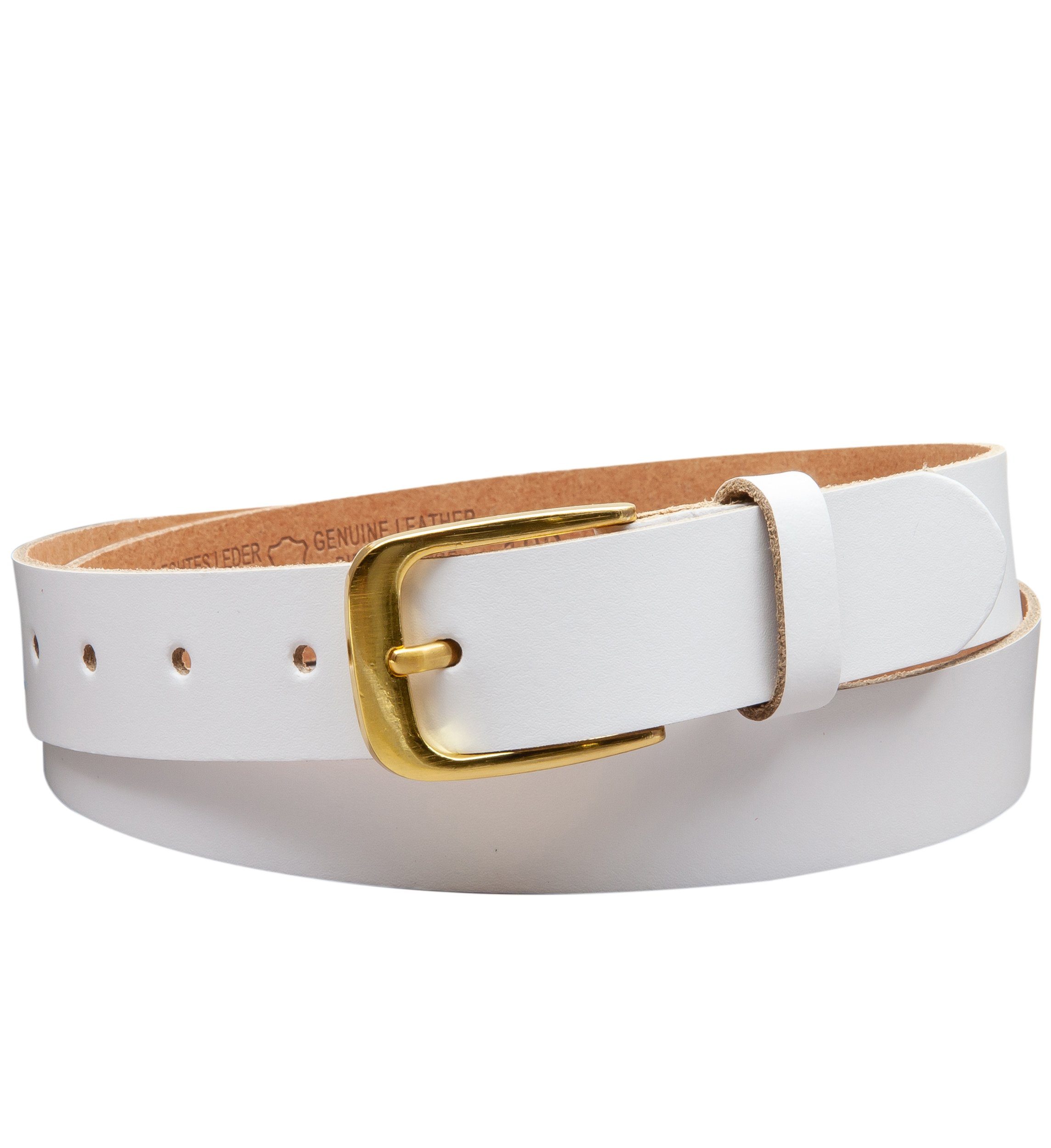 COLOGNEBELT Ledergürtel OM316-SL-Weiss MADE IN GERMANY, Weiss Kürzbar, 100 % Echtleder, Aus einem Stück, Unisex – Bild 3 von 5