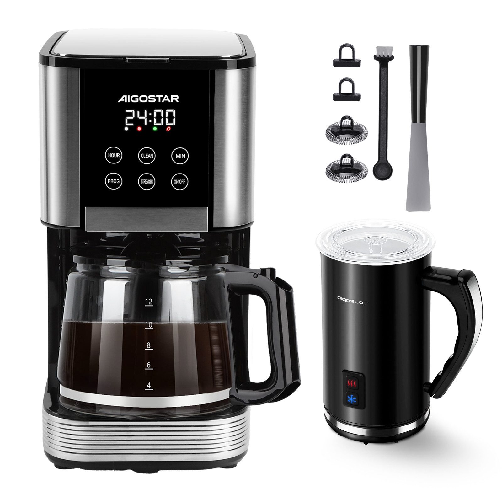 Filterkaffeemaschine 1000W, 1,5L Wassertank/14-Tassen, Programmierbar 24H, Tropf-Stopp, AutoClean