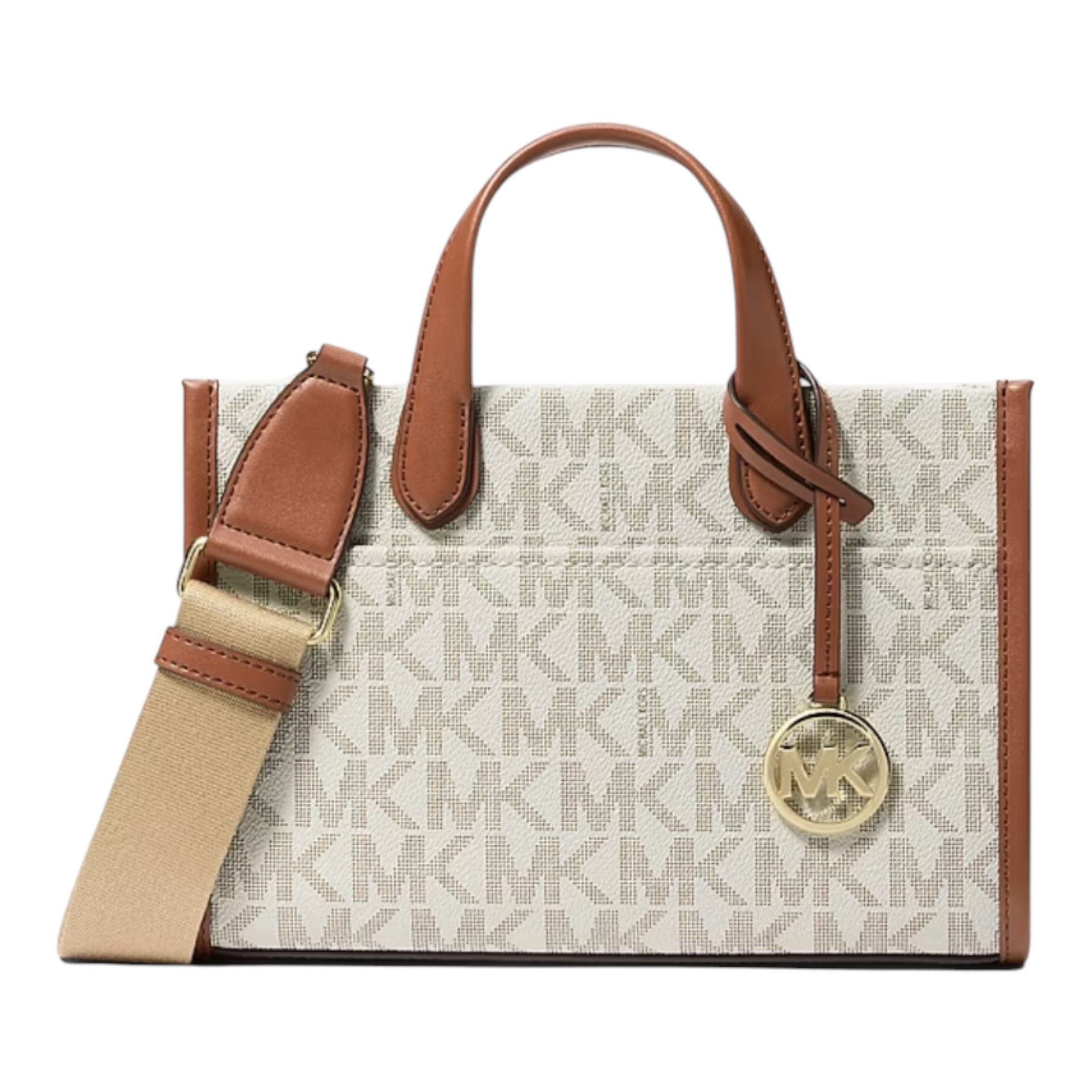 MICHAEL KORS Handtasche Michael Kors Gigi Small Messenger Tasche Vanilla Logo Canvas