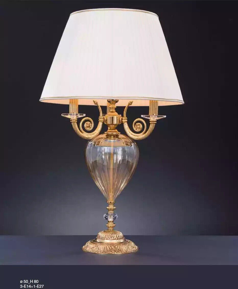 Made luxuriöse Leuchte, Lampe Tisch in Kronleuchte Kristall Teichleuchte JVmoebel Tischleuchte Italy