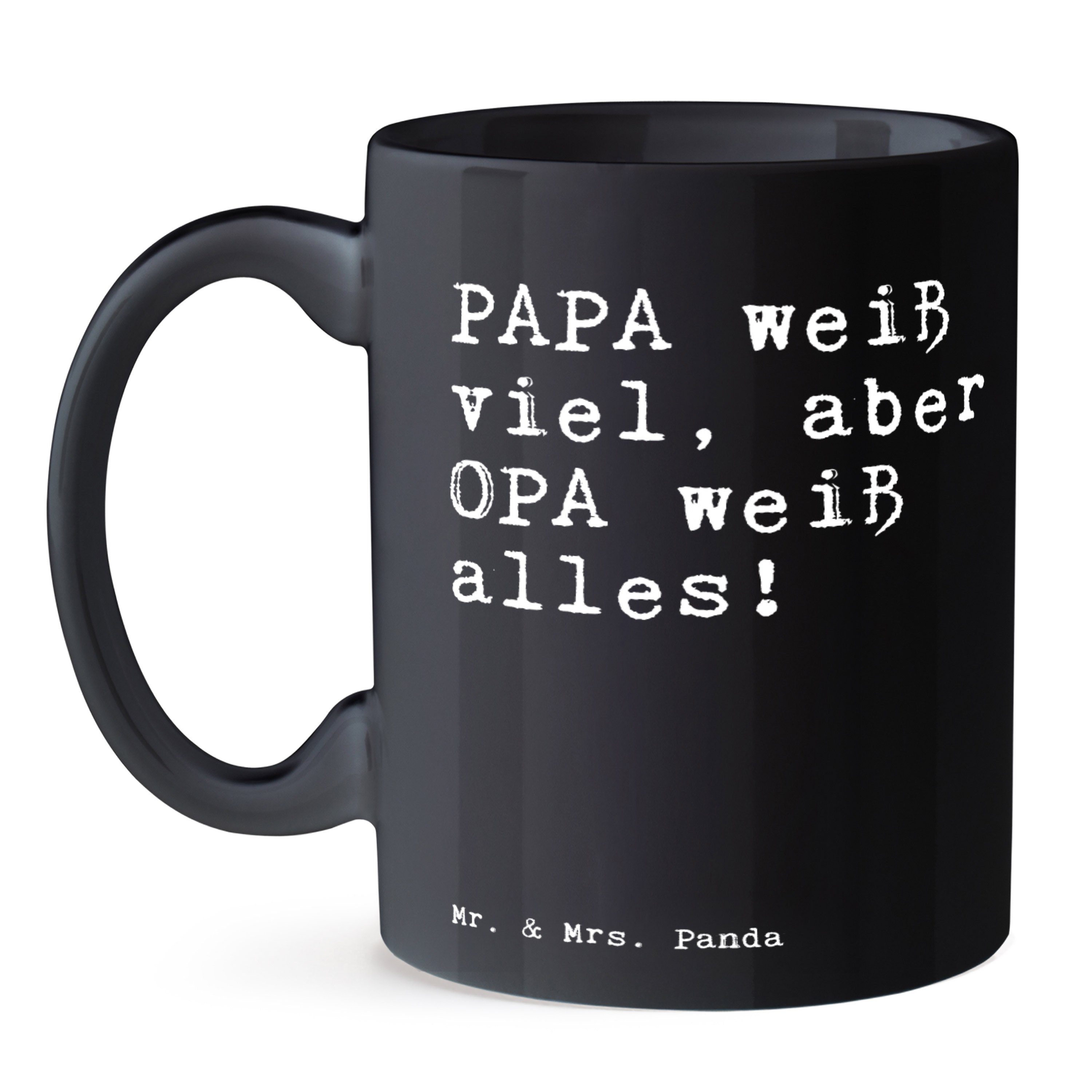 Schwarz Vatertag, aber... Mrs. & Keramik viel, Schwarz Geschenk, weiß Mr. Spruch, PAPA - Panda Opa, Tasse -
