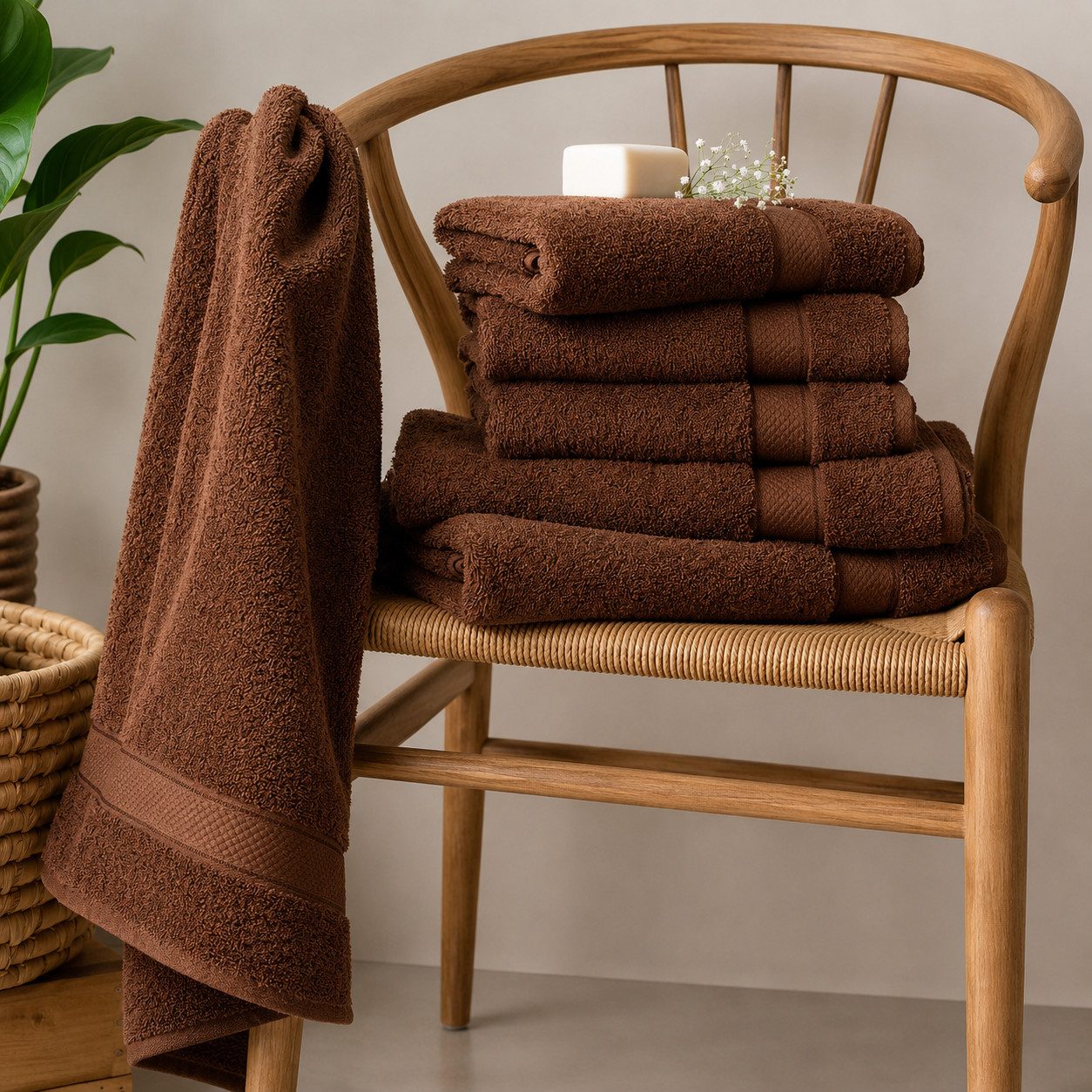 Komfortec Handtuch Set 4x Premium Badetuch Set - 70x140 cm, Frottee (4-St), 4x Handtuch-Set, 100% Baumwolle, mit Bordüre, Weich & Saugstark – Bild 4 von 5