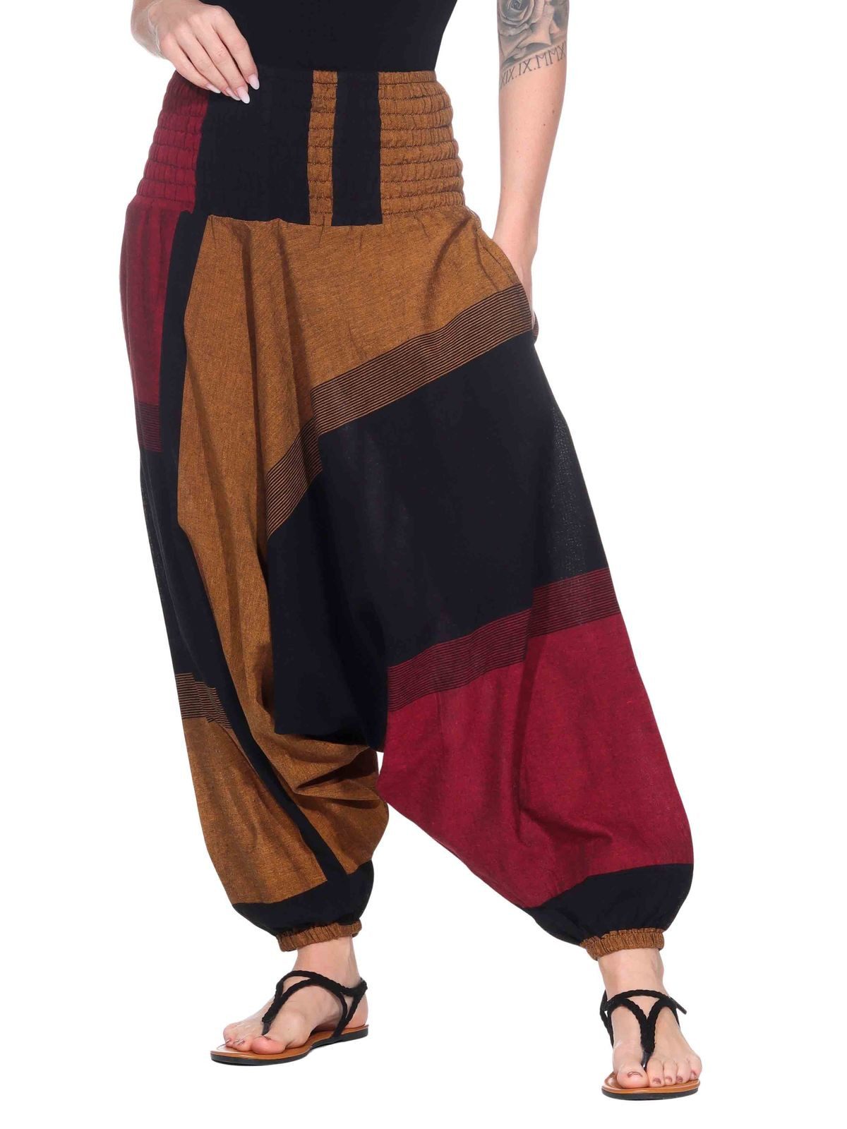 KUNST UND MAGIE Haremshose Kunst und Magie Damen orientalische Yoga Freizeit Haremshose