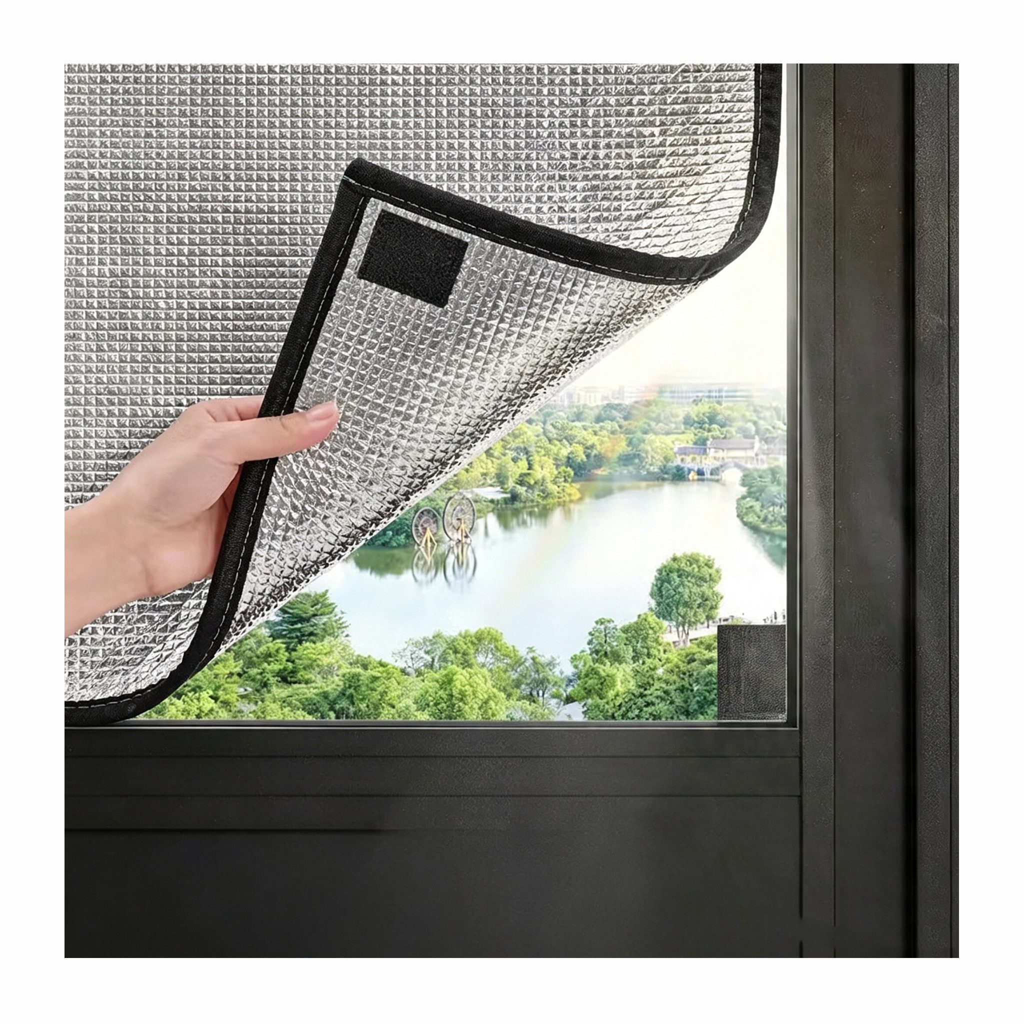 Diwzbyn Sonnenschutz-Fensterfolie Wärmedämmende Sichtschutzfolie für Fenster, verdunkelnde,Sonnenschutz, Selbstklebende Alu-Fensterfolie, UV-Schutz & Wärmedämmung