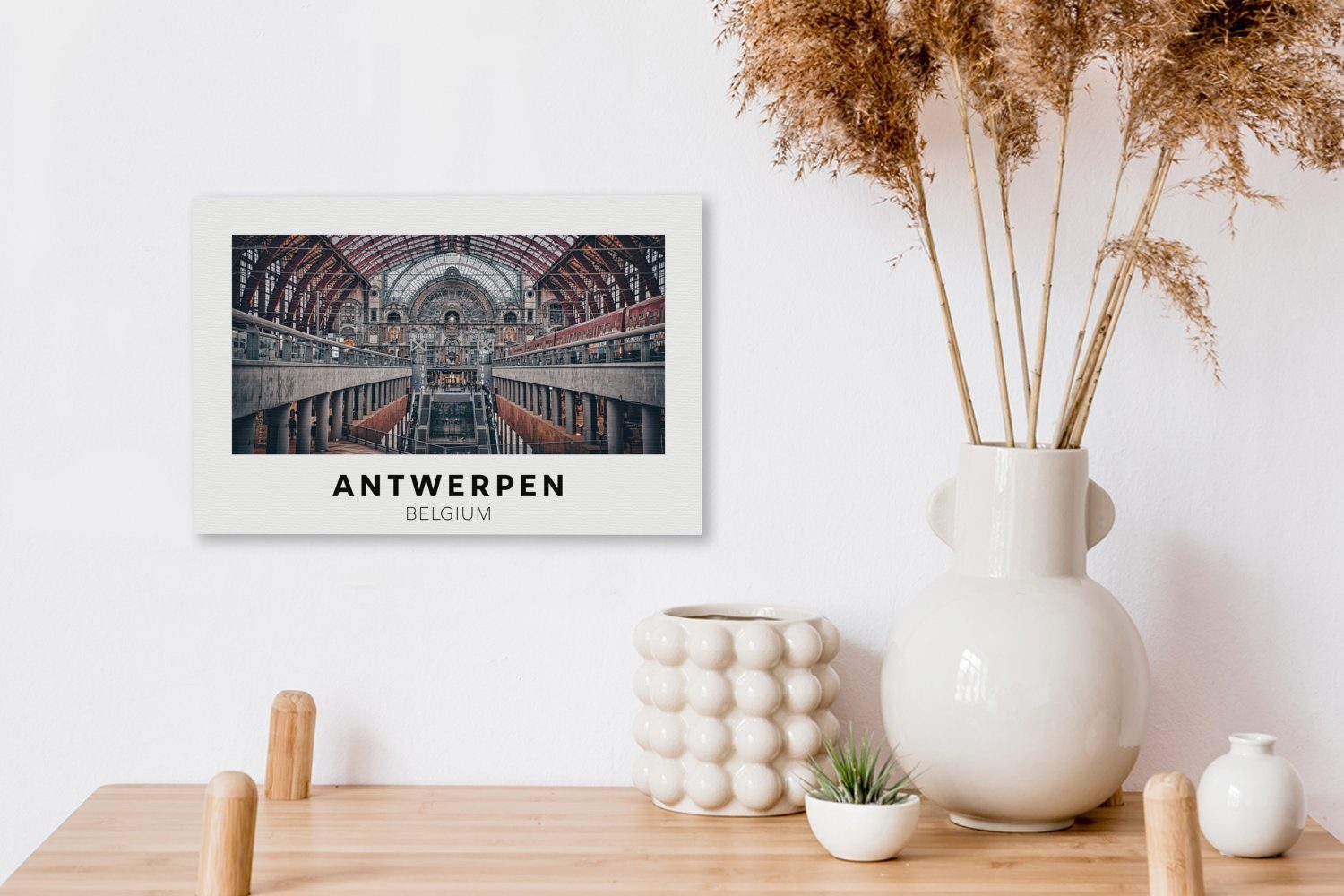 (1 Architektur, St), cm Leinwandbilder, Wanddeko, - 30x20 Leinwandbild Aufhängefertig, OneMillionCanvasses® Wandbild Antwerpen Belgien -