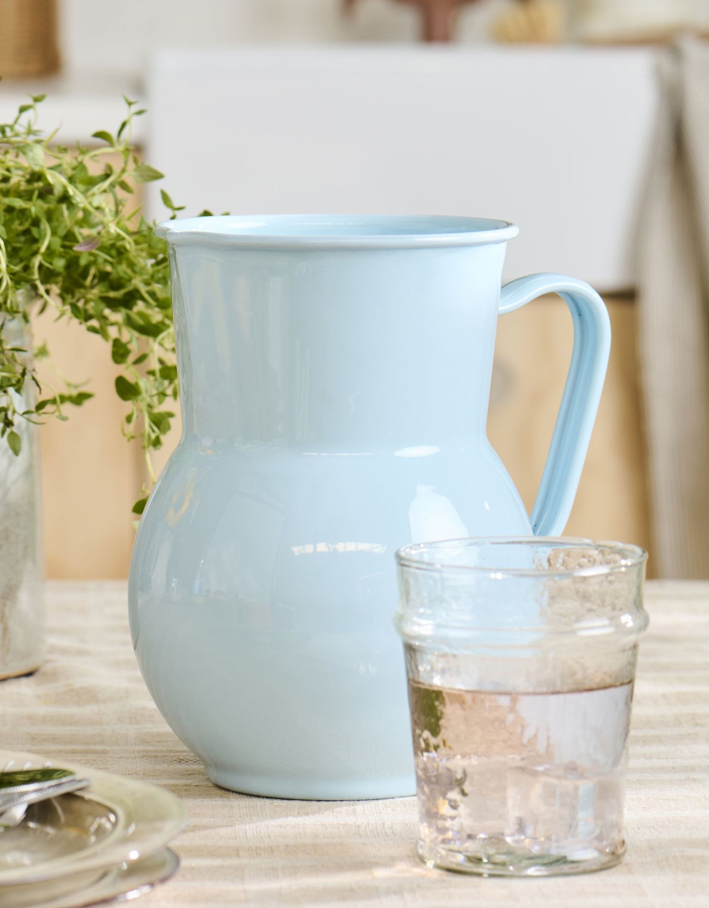Ib Laursen Kanne Ib Laursen - Kanne Krug Wasserkrug Karaffe Vase 2 Liter Emaille Blau