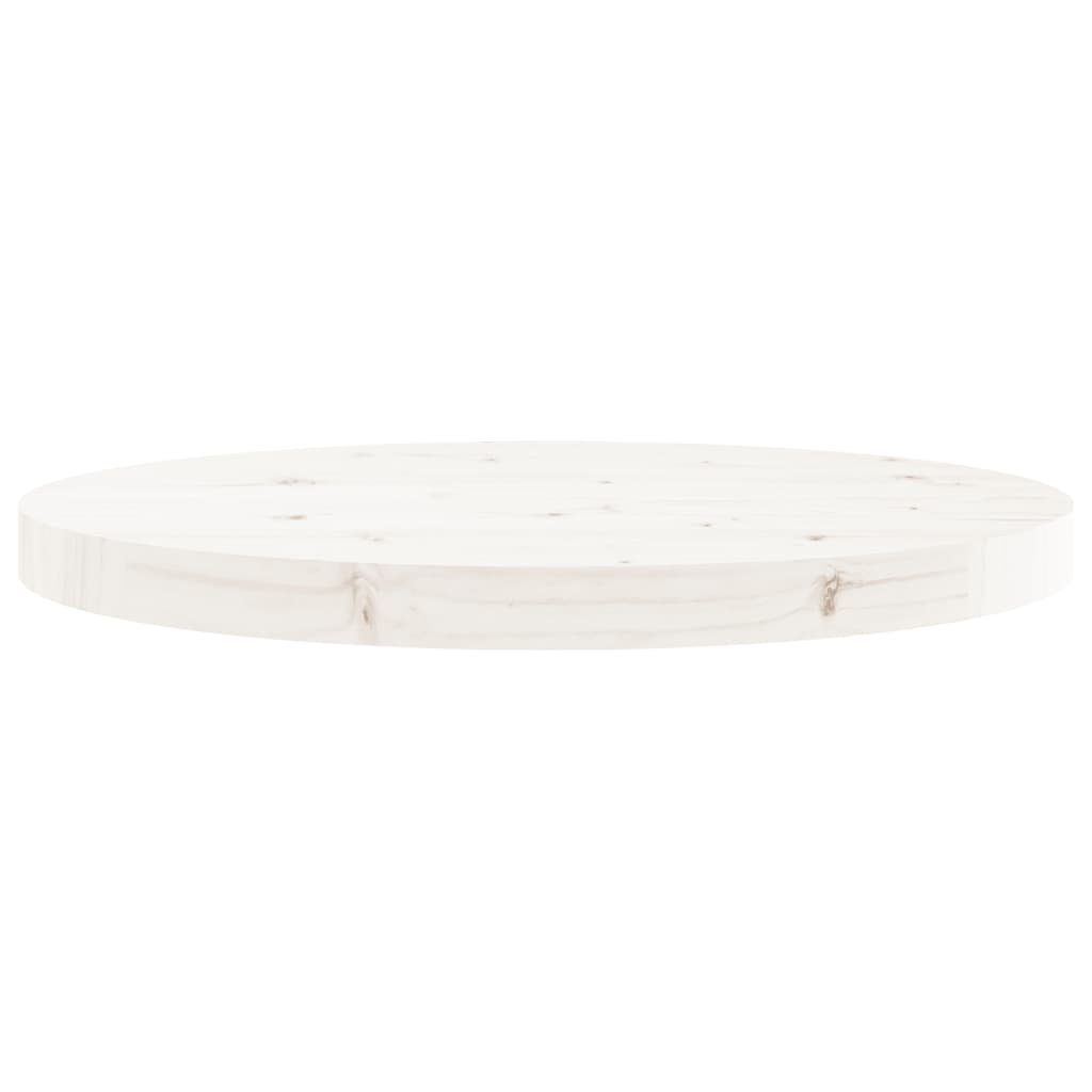 furnicato Tischplatte cm Rund Kiefer Massivholz Ø50x3 Weiß