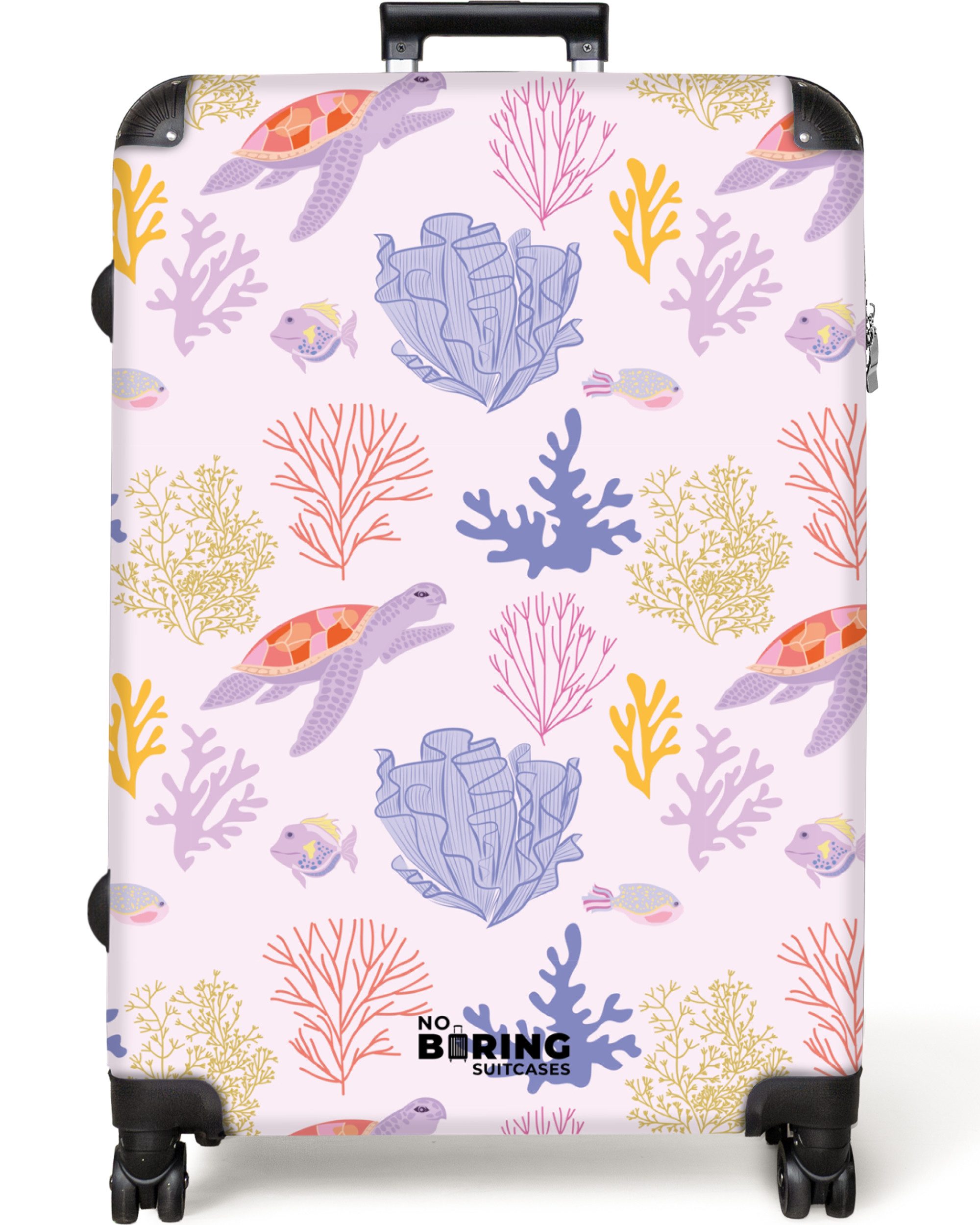 NoBoringSuitcases.com© Hartschalen-Trolley Rosa mit Meerestieraufdruck 77 günstig online kaufen