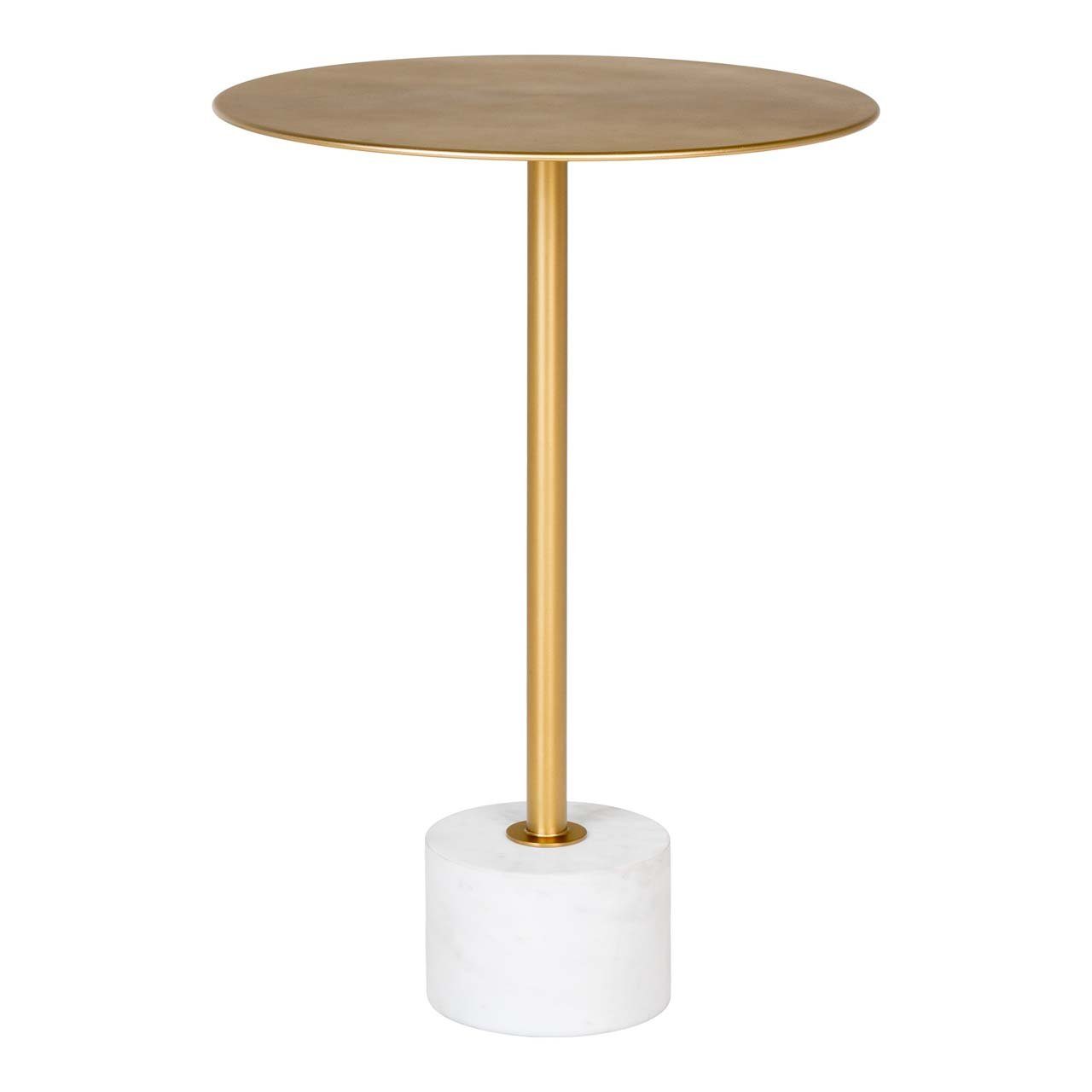 House Nordic Couchtisch Lecco Couchtisch, Ecktisch Ø41cm Marmor Messing