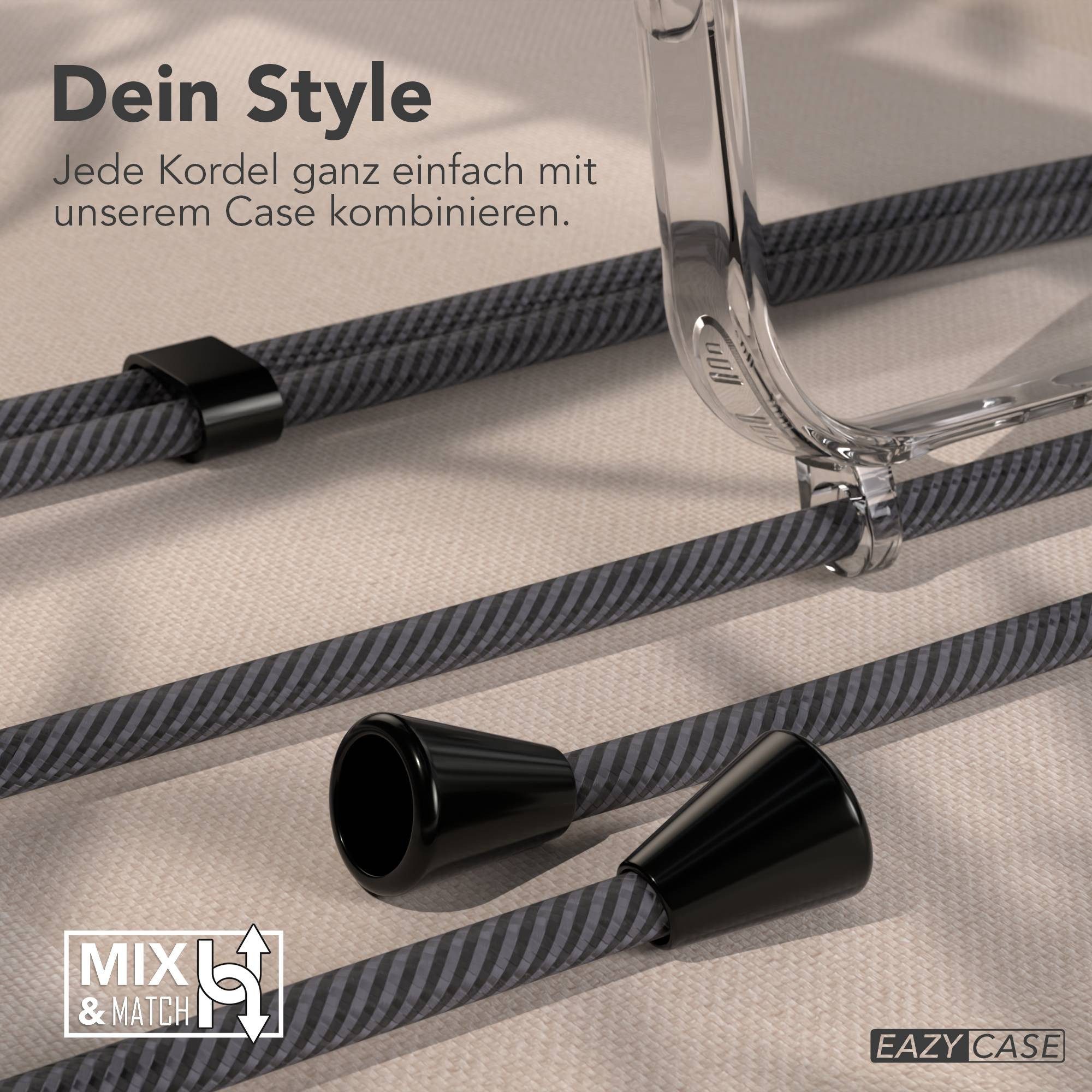 EAZY CASE Handykette Hülle mit Kette für Apple iPhone 17 Pro Max 6,9 Zoll, Handykette zum Umhängen Hülle mit Kordel Rundes Band Grau Schwarz – Bild 4 von 5