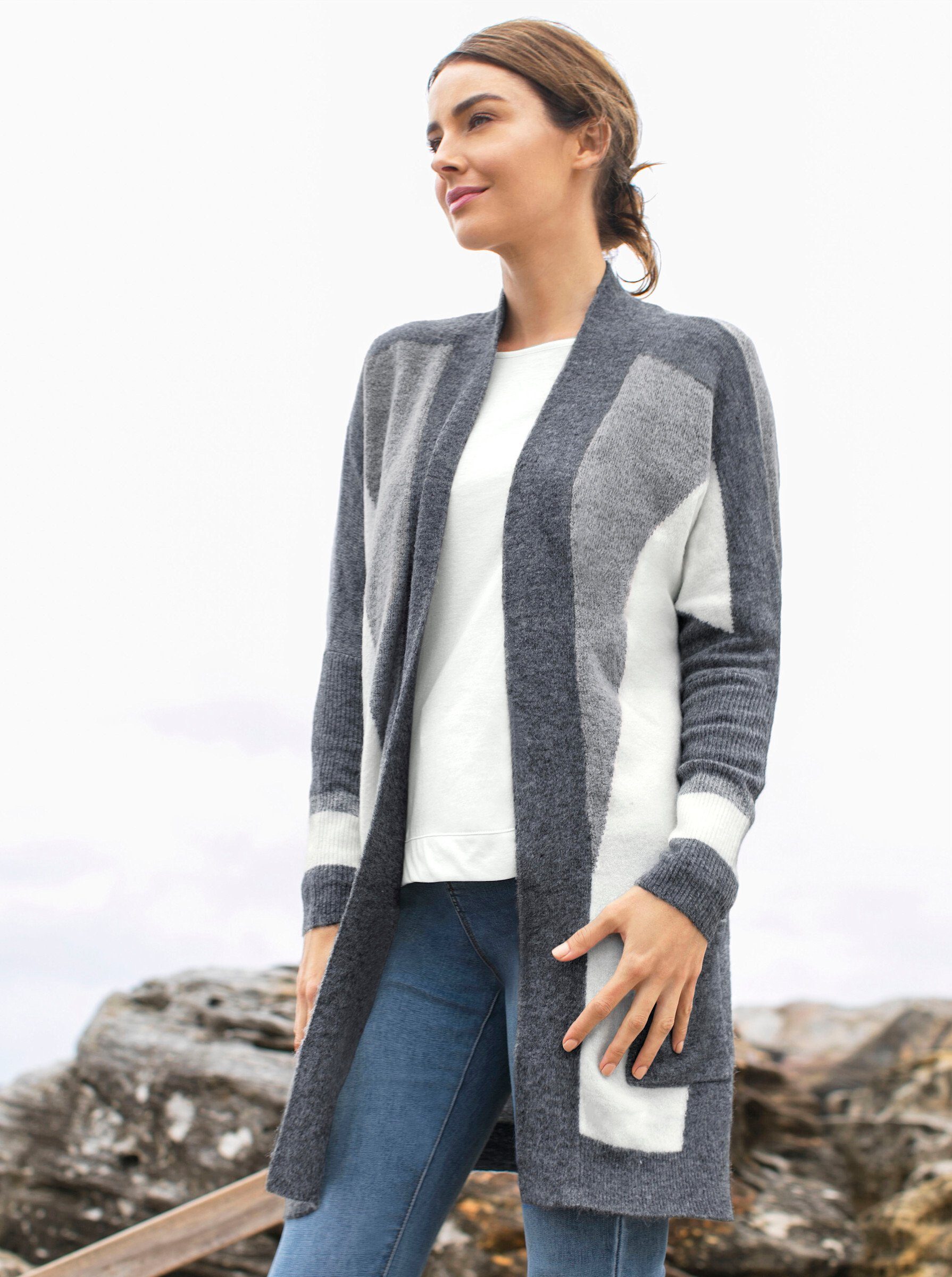 Witt Weiden Damen Strickjacken Witt Strickjacke Longstrickjacke