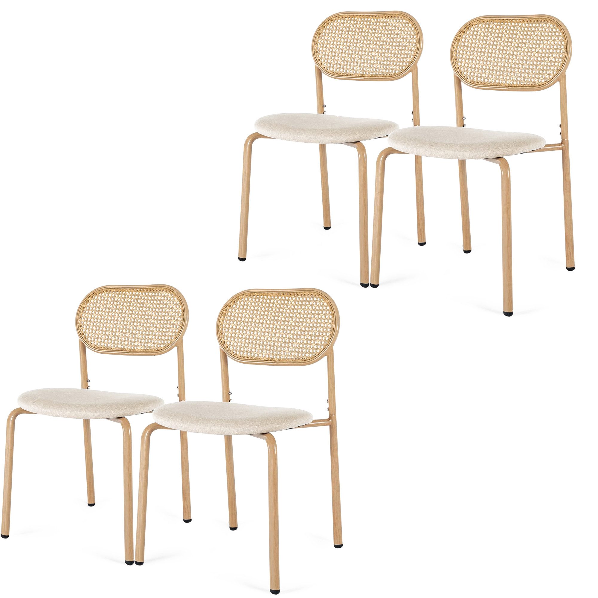 FUROKOY Rattanstuhl Esszimmerstuhl Küchenstuhl mit Rattan-Rückenlehne, günstig online kaufen