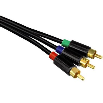 Hama 1,5m YUV Komponenten-Kabel RGB Component HDTV Video-Kabel, Cinch, Cinch, Koax HD TV Kabel mit RCA- Chinch-Anschluss YUV, für TV, Receiver etc
