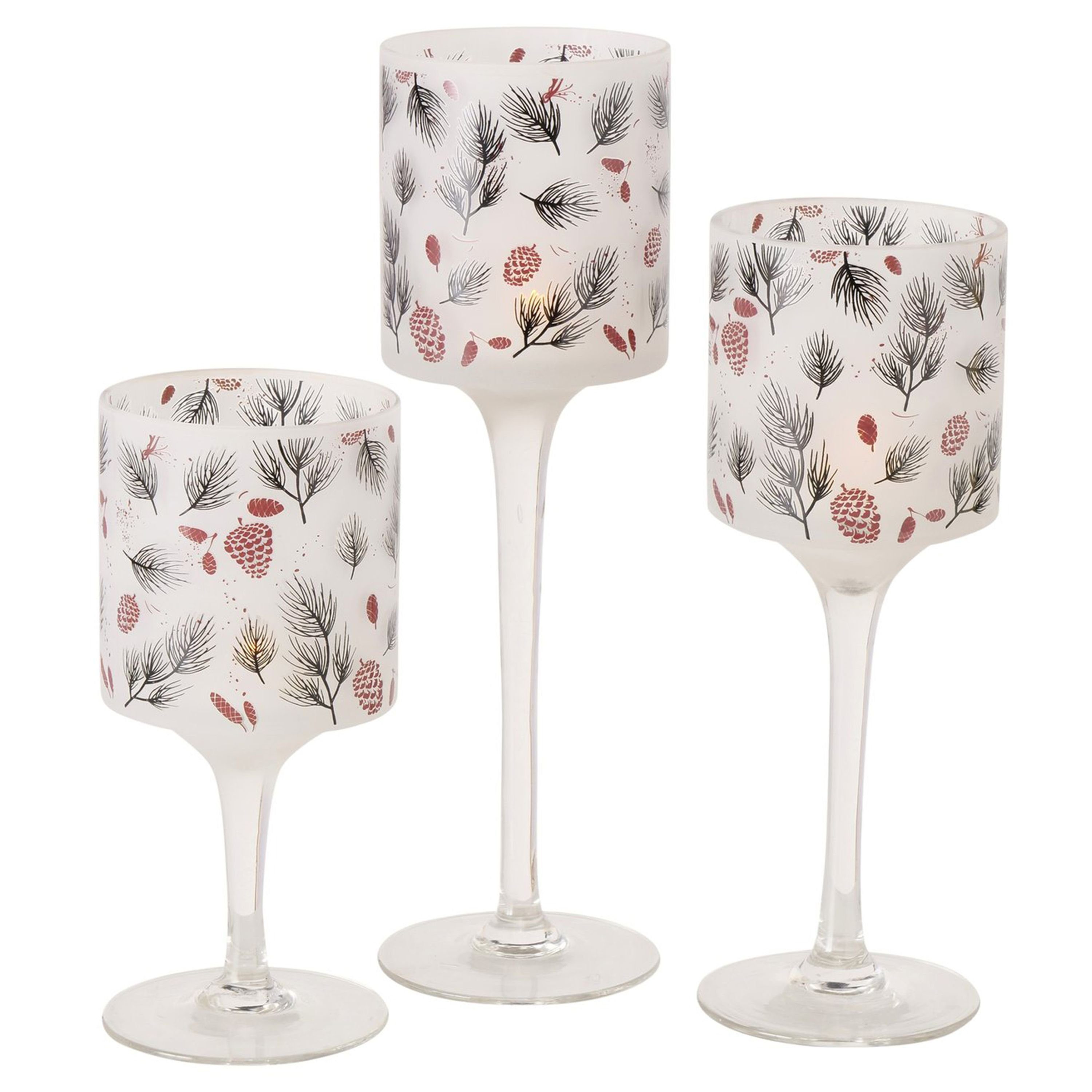 BOLTZE Teelichthalter B./2 3tlg Set Windlicht Pino - 2025001