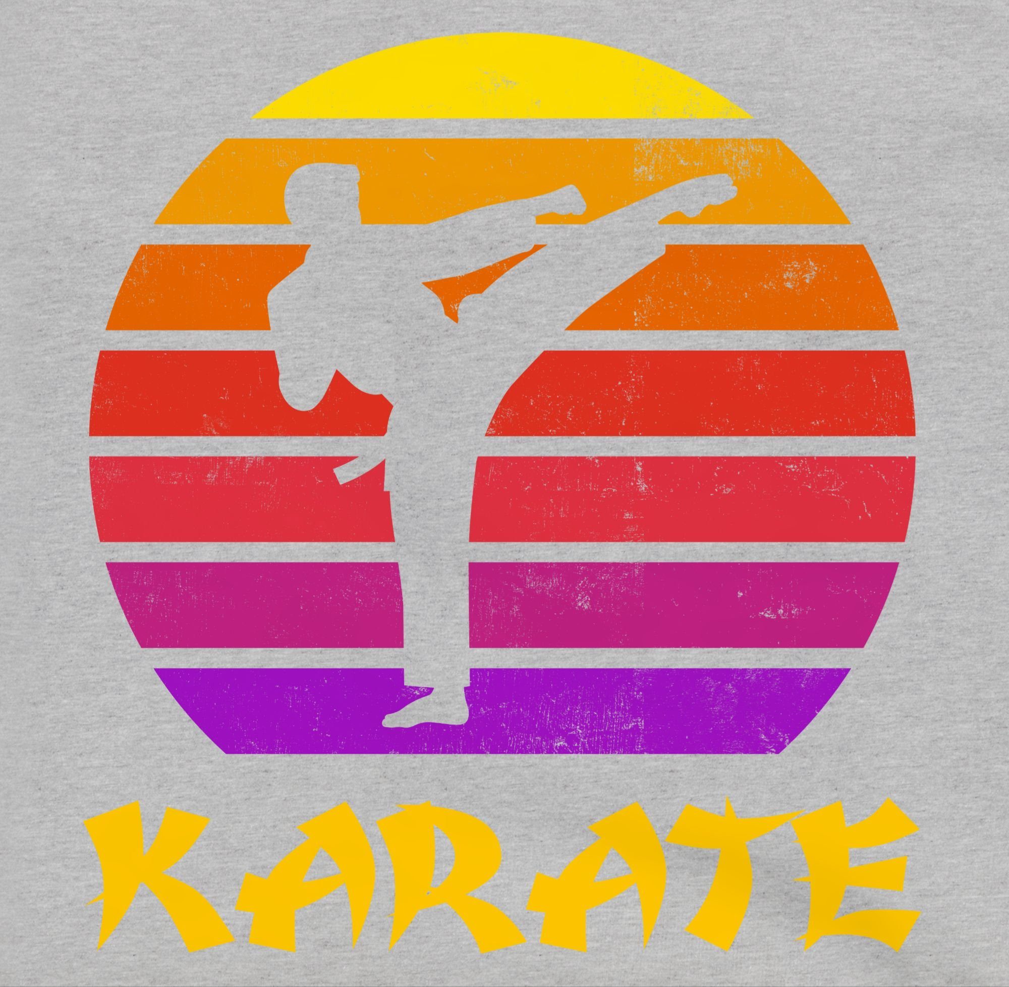 Kinder Kids (Gr. 92 -146) Shirtracer Hoodie Karate Retro Sonne - Kinder Sport Kleidung - Kinder Premium Kapuzenpullover Sportkle