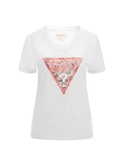 Guess T-Shirt Damen T-Shirt SATIN TRIANGLE TEE (1-tlg)