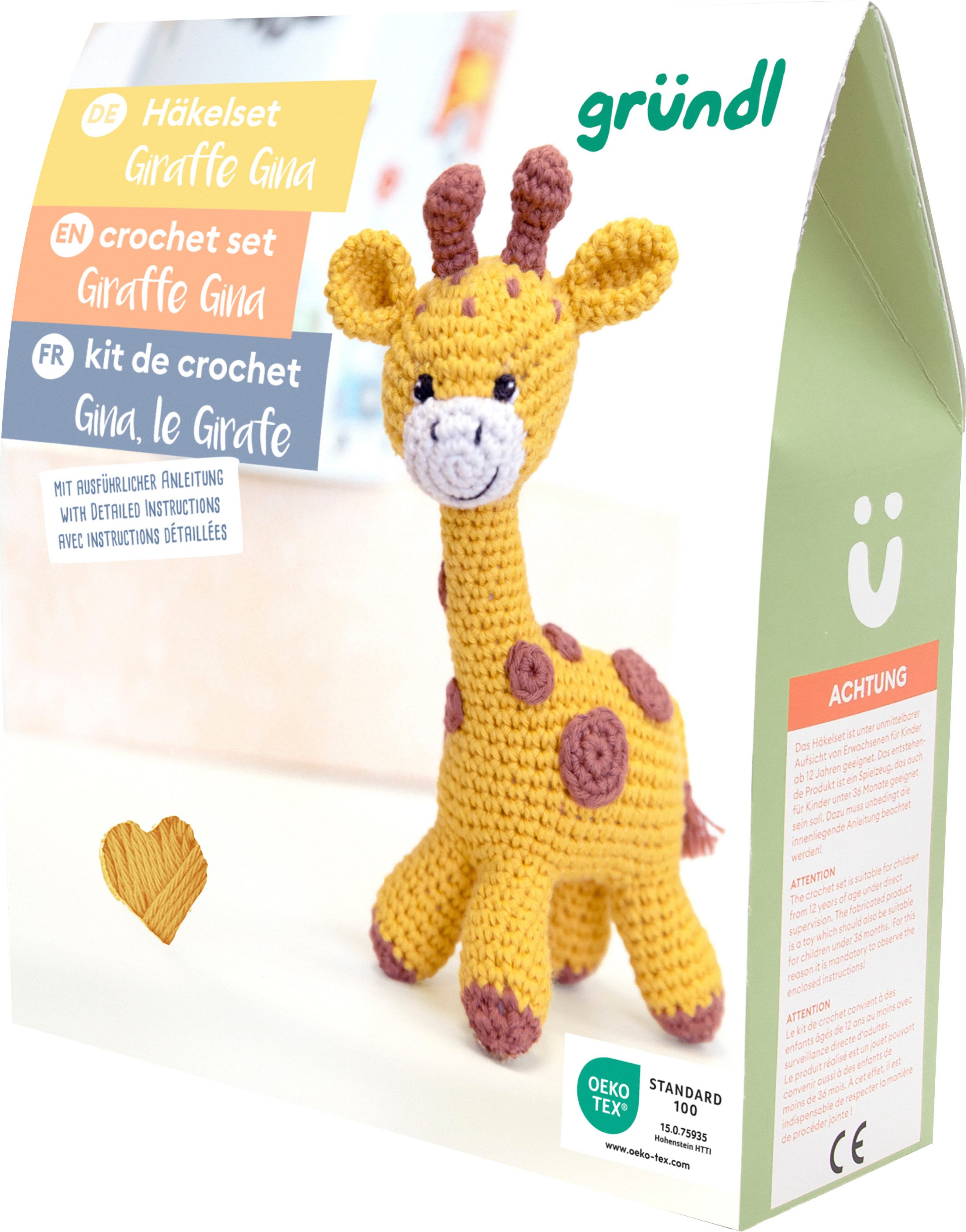 Gründl Kreativset Häkelset Giraffe Gina, 6 Teile