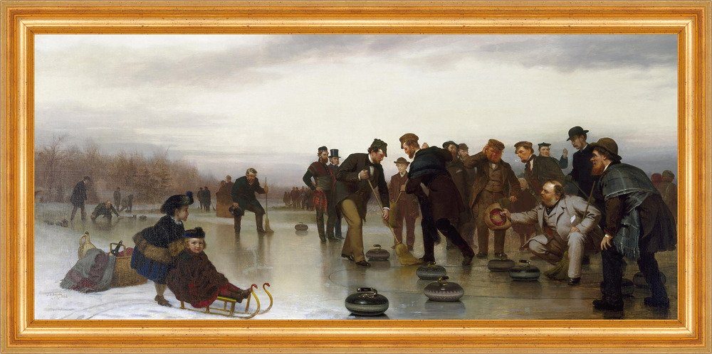 BillerAntik Kunstdruck Curling, a Scottish Game, at Central Park John George Brown B A3 0263, (1 St)