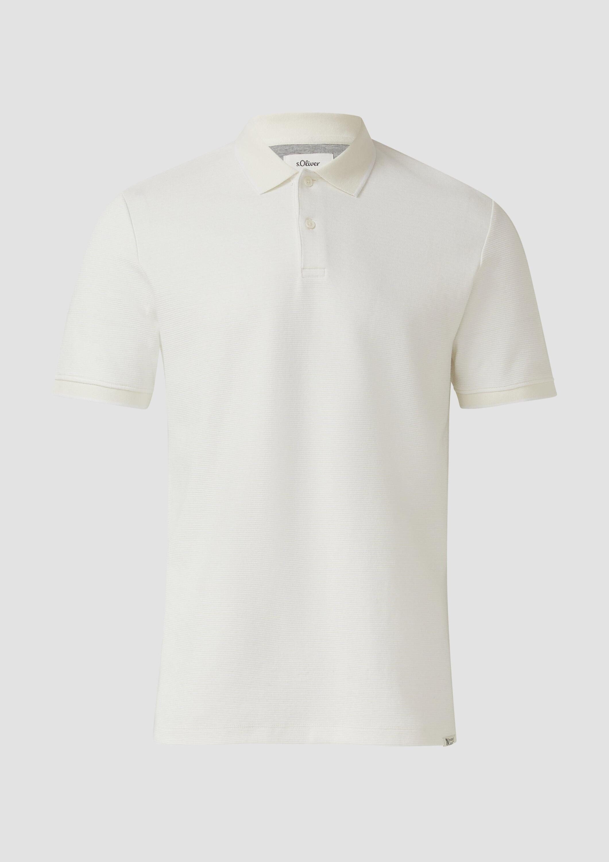 s.Oliver Kurzarmshirt Polo-Shirt Strukturiertes Poloshirt aus Baumwolle in Two-Tone-Optik