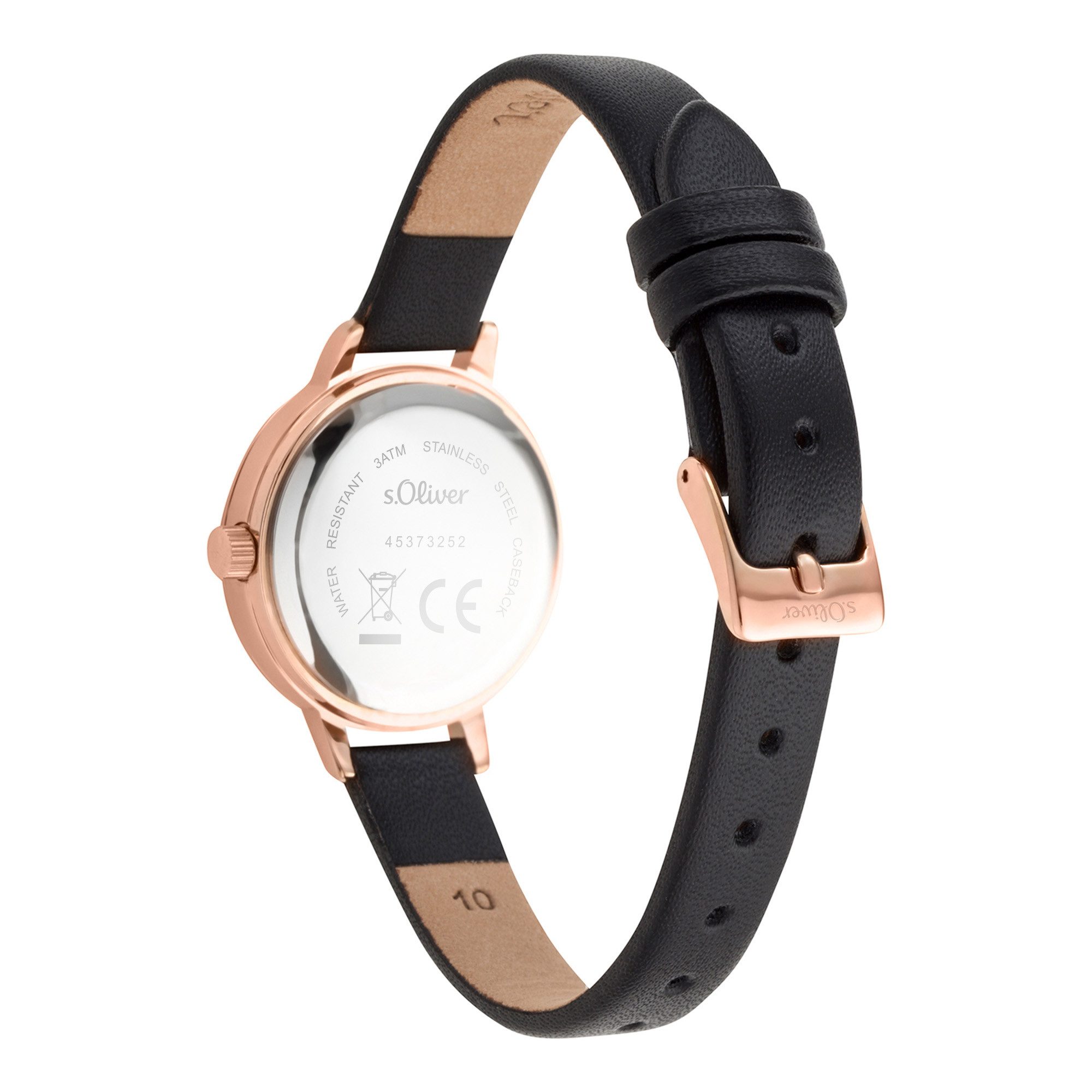 s.Oliver Quarzuhr Petite Time SO-4537-LQ, Armbanduhr, Damenuhr, analog