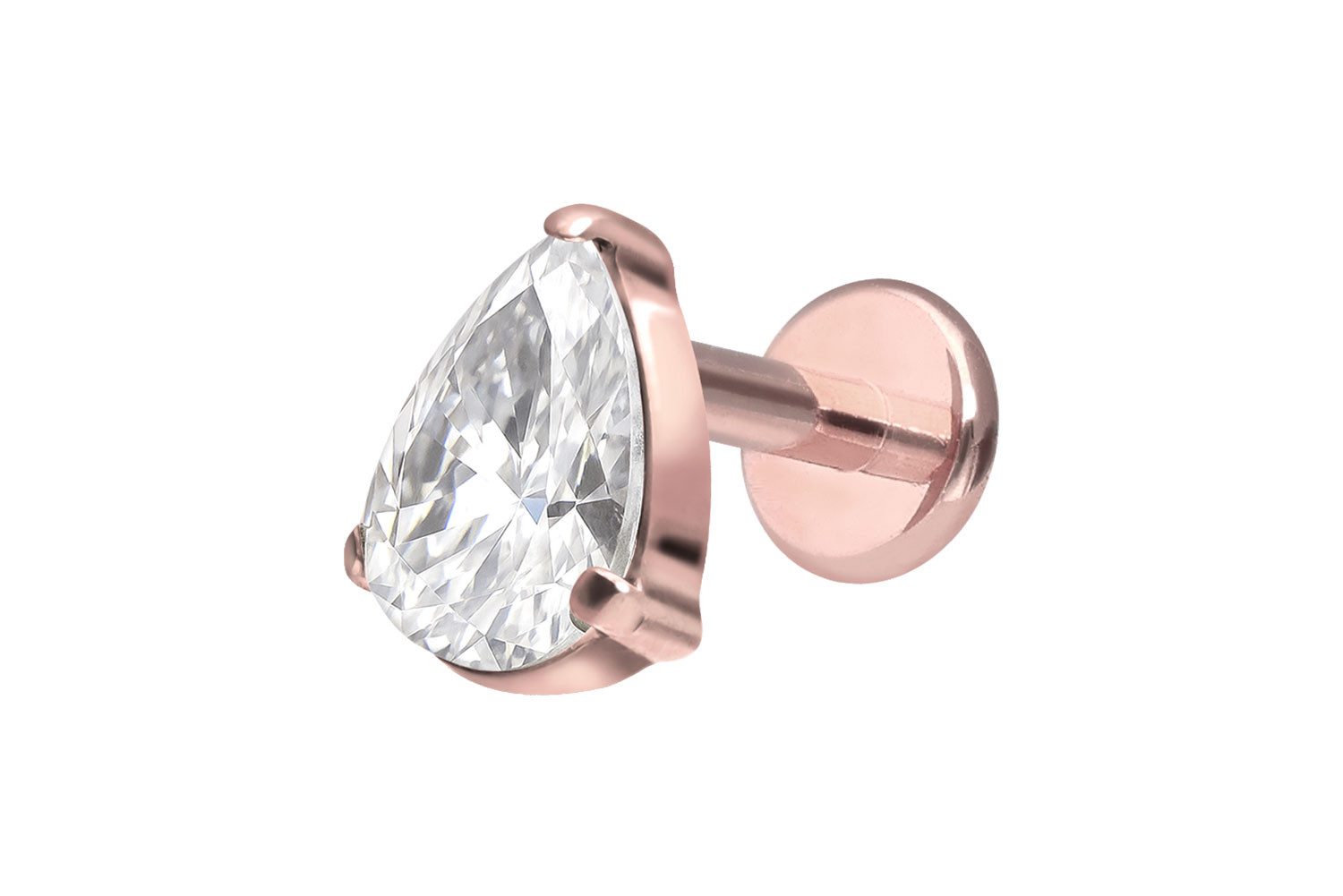 PIERCINGLINE Piercing-Set Premium Titan Labret mit Innengewinde KRISTALLTROPFEN (Labrets, 1-tlg)