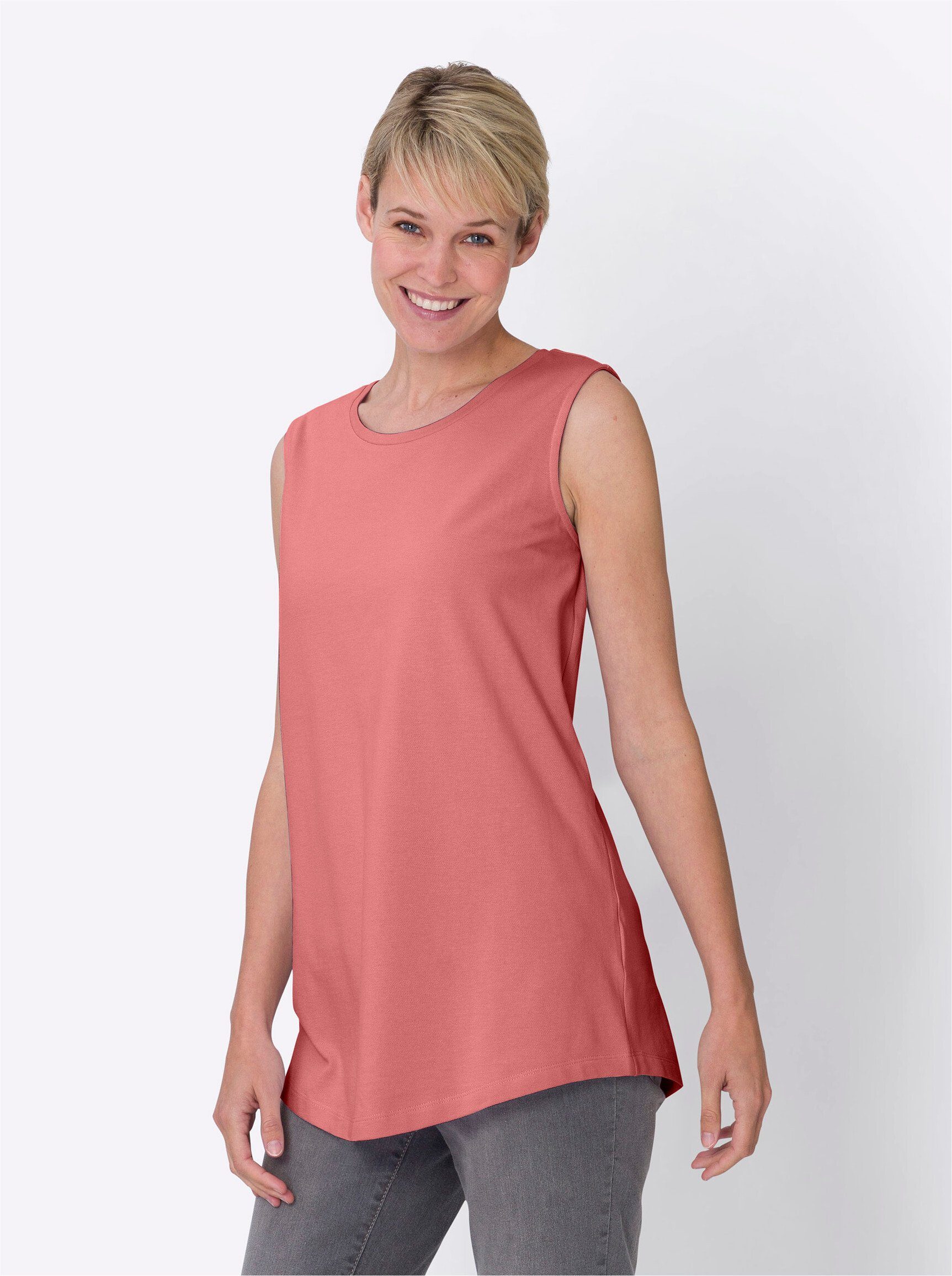 Sieh an! Shirttop Longtop Ärmellos