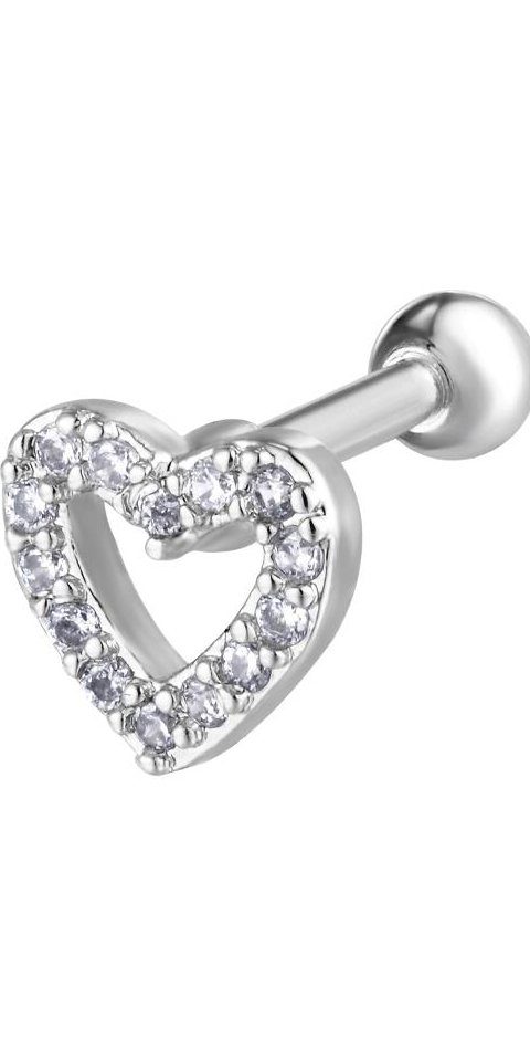 Karisma Nasenpiercing Edelstahl Aussengewinde Herz Labret/Lippe Medusa Ohrpiercing Tragus, Helix Piercing Ohrring Stärke 1,2mm ST12