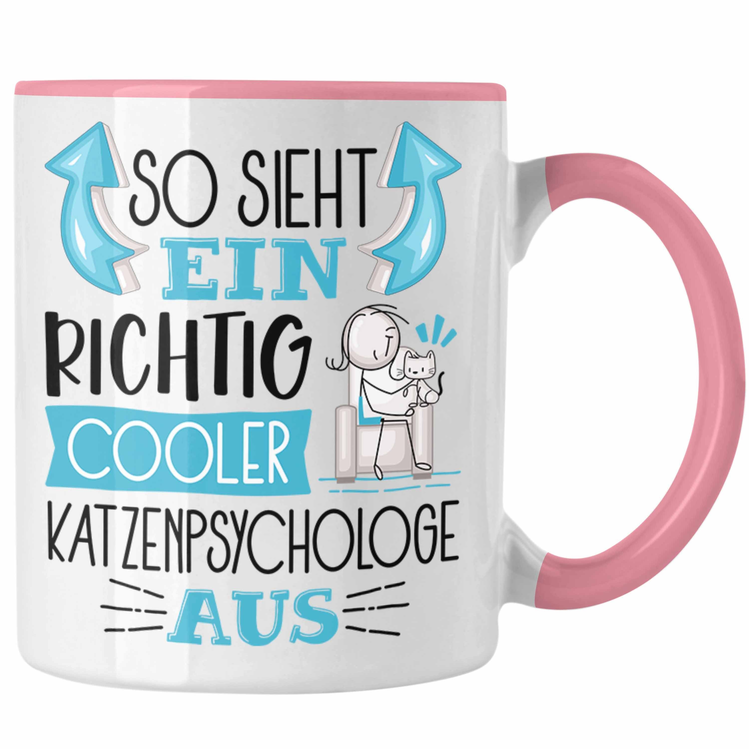 Trendation Tasse Katzenpsychologe Tasse So Sieht Ein Richtig Cooler Katzenpsychologe Au Rosa