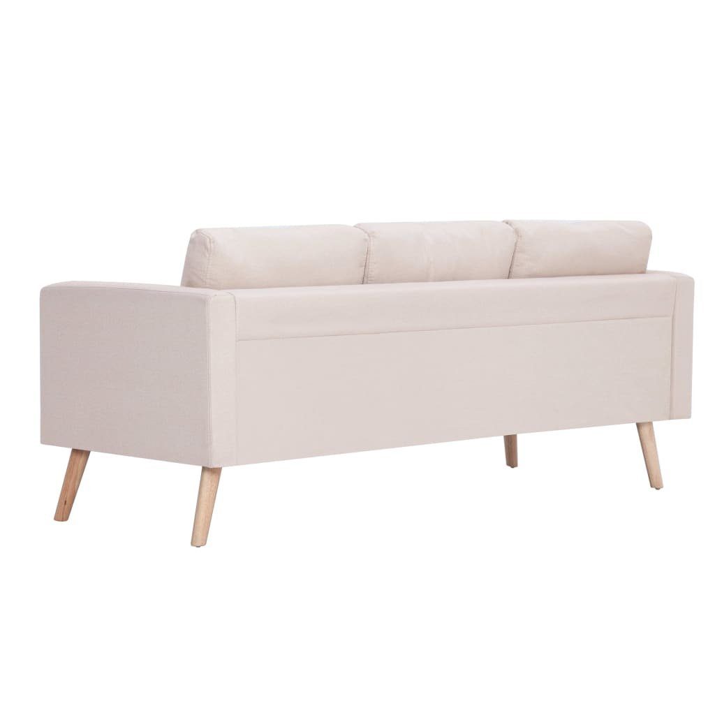 Sofa 2-tlg. Cremeweiß Sofagarnitur furnicato Stoff